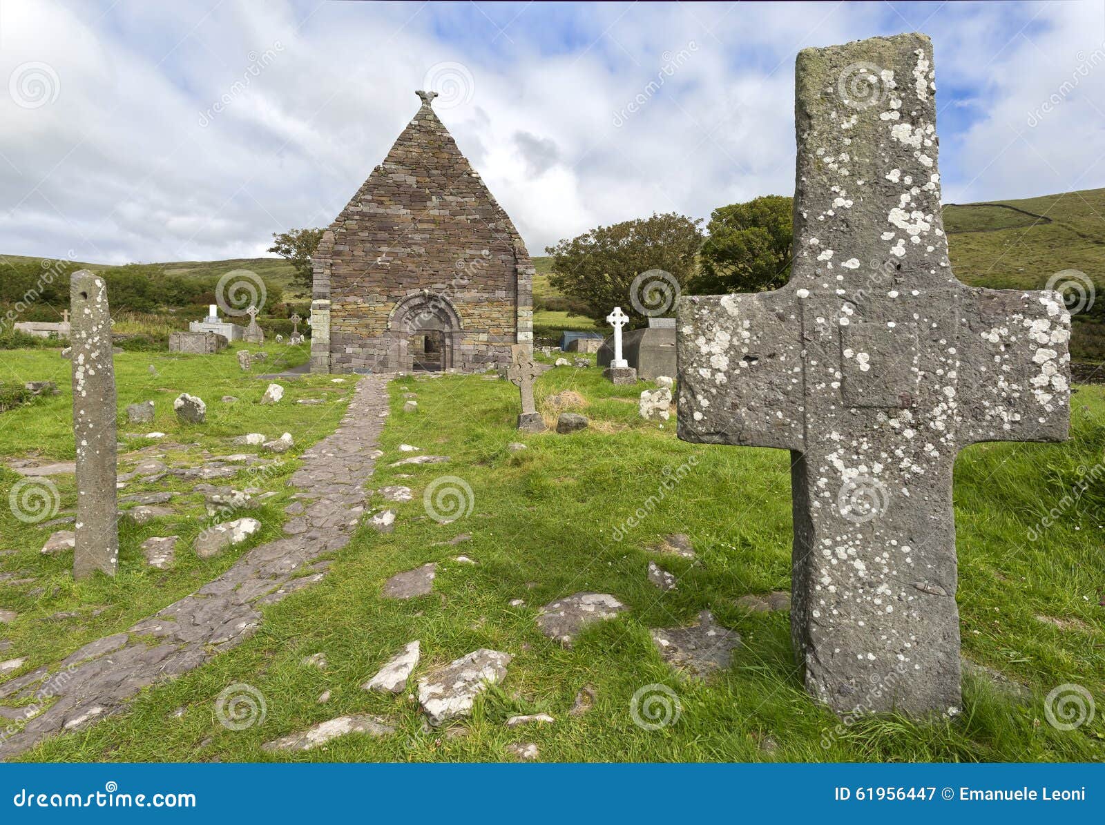 Kilmalkedar Church, Dingle Peninsula, Ireland. Stock Image - Image of ...