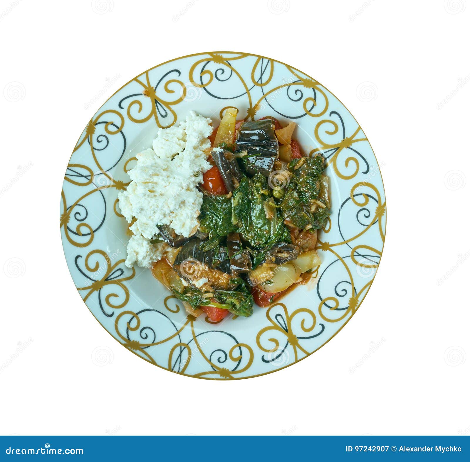 Kimali Ispanak stock image. Image of slice, yogurt, stewed 97242907