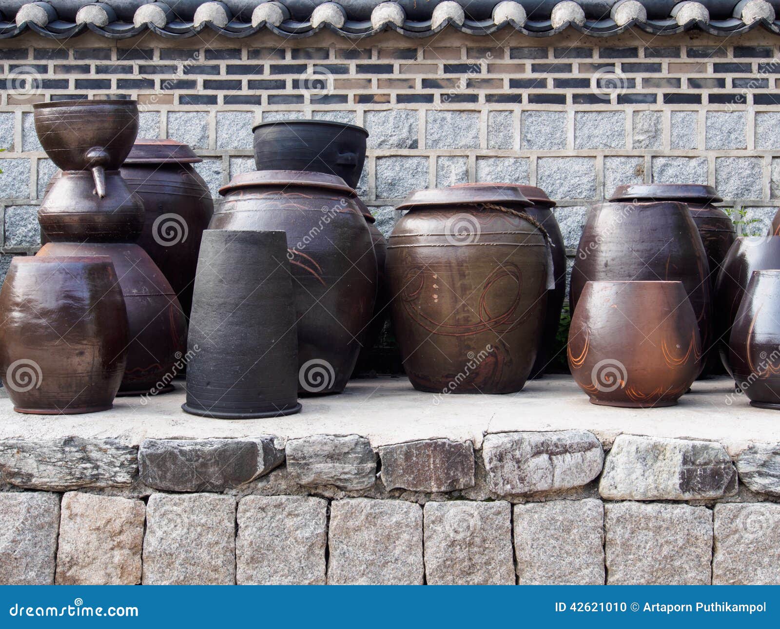 Kimchi jars stock photo. Image of oriental, brown, jars 42621010