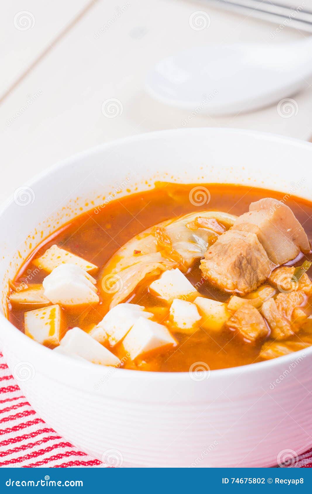 Kimchi soup stock photo. Image of cuisine, cooking, jjigae 74675802