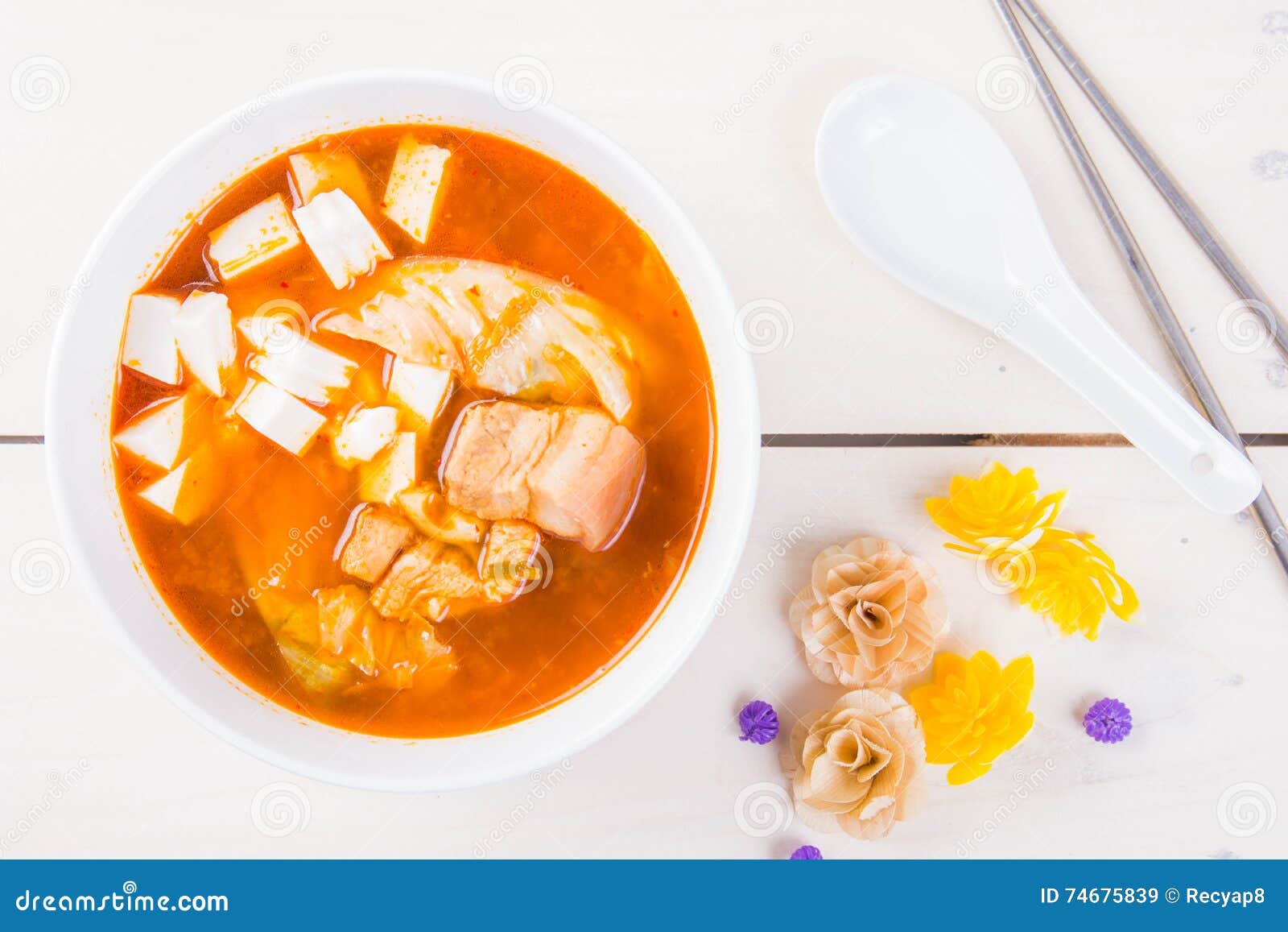 Kimchi soup stock image. Image of belly, clay, meal, healthy 74675839