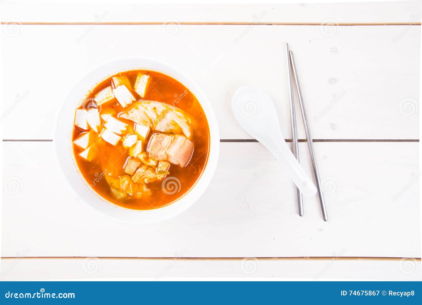 Kimchi soup stock image. Image of steam, silken, kimchi 74675867