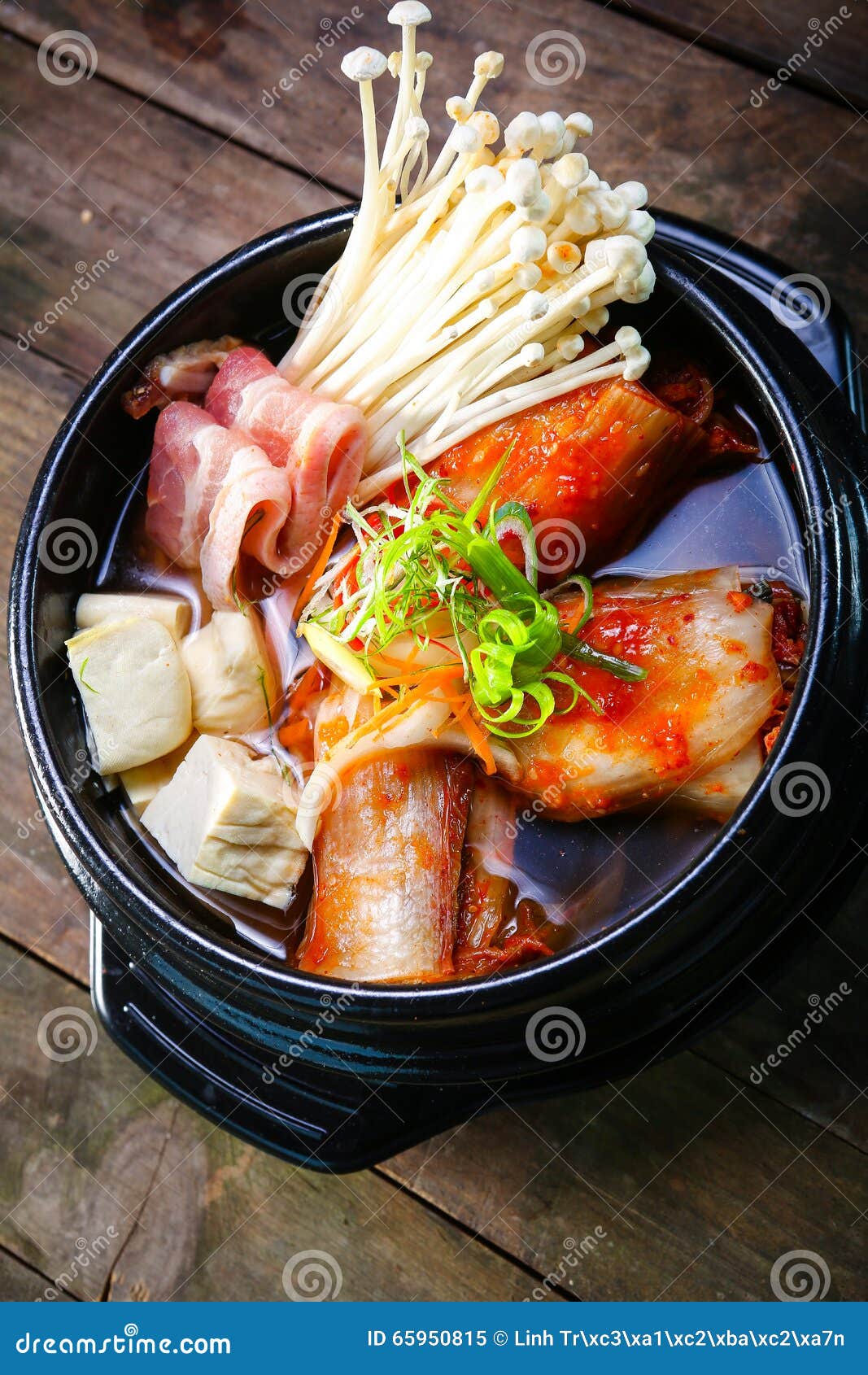 Kimchi Stew with Beef and Enokitake Stock Image Image of dinner