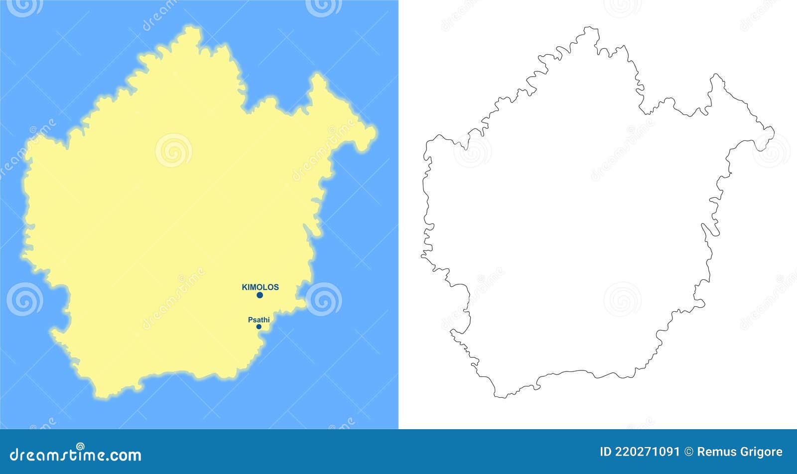 kimolos island map - cdr format