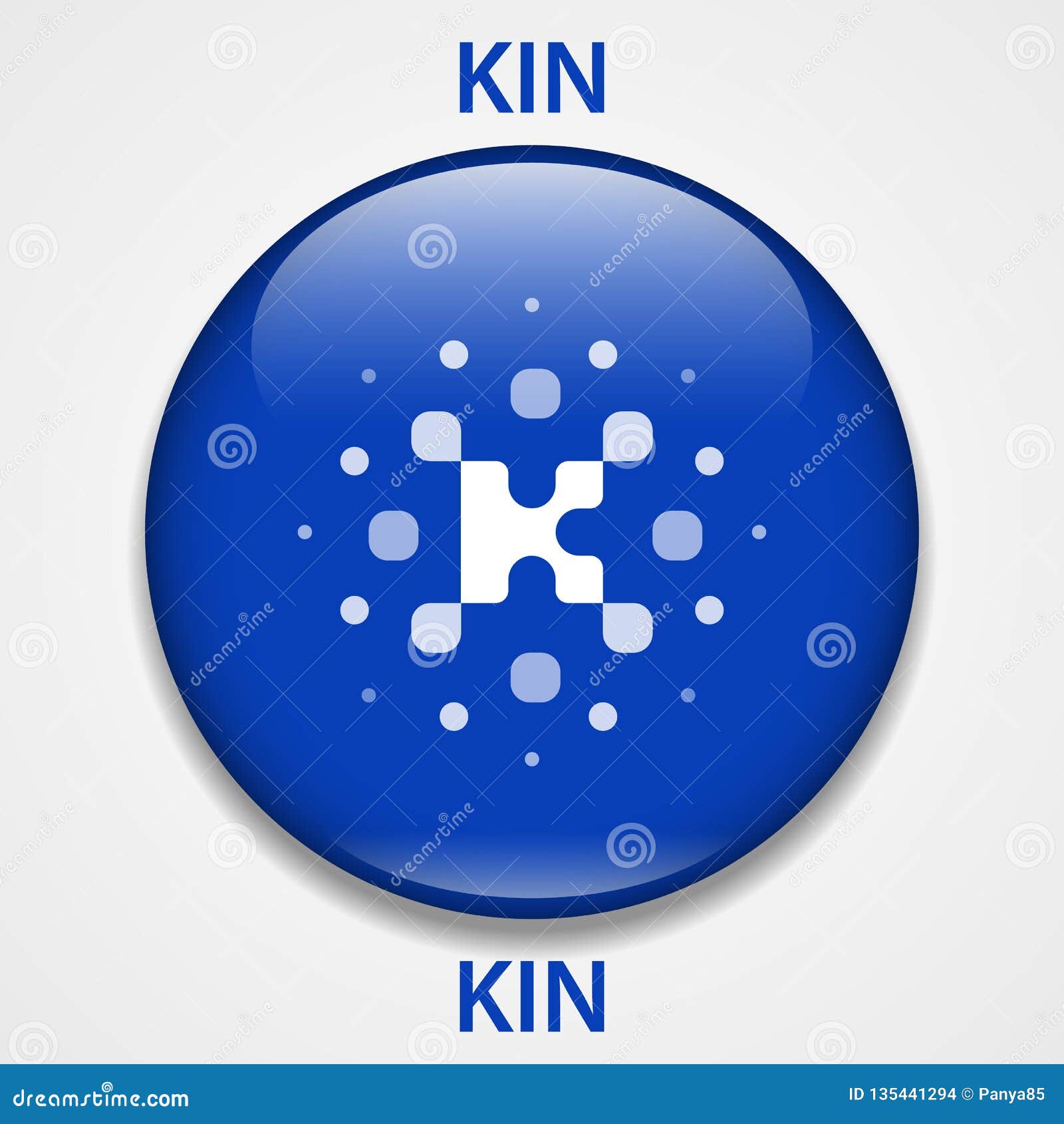 kin coin cryptocurrency blockchain icon. virtual electronic, internet money or cryptocoin , logo