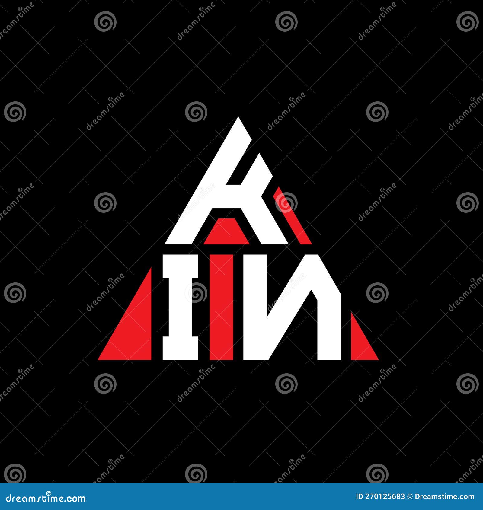 kin triangle letter logo  with triangle . kin triangle logo  monogram. kin triangle  logo template with red