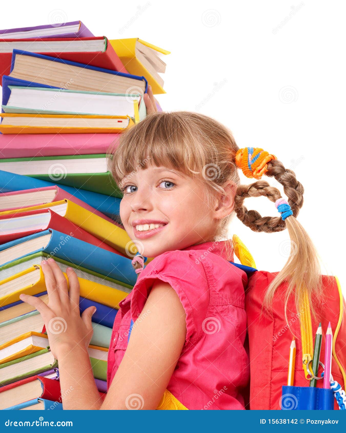 Kind Met Stapel Van Boeken. Stock Foto - Image of thuiswerk, persoon ...