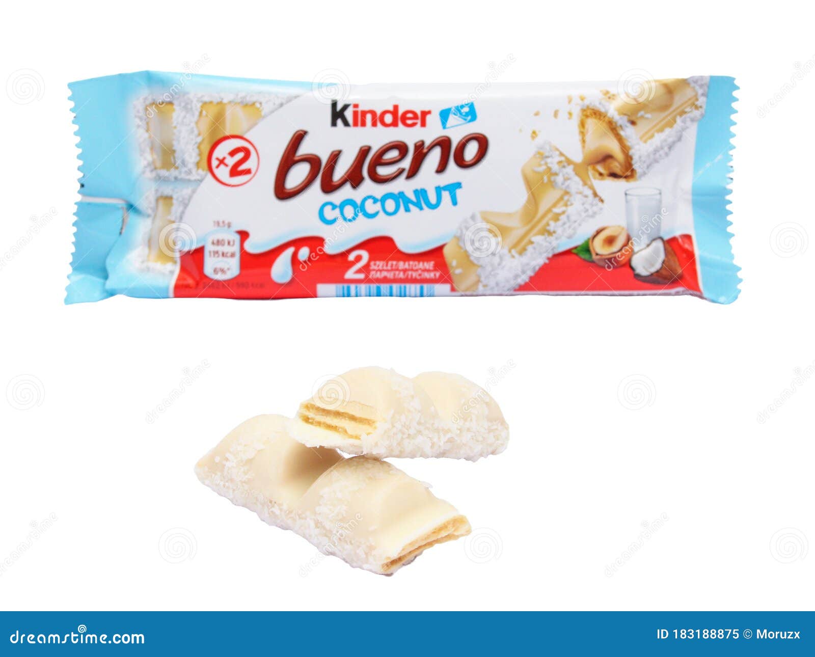 Kinder Bueno Coconut Isolated on White Editorial Image - Image of romania,  bueno: 183188875