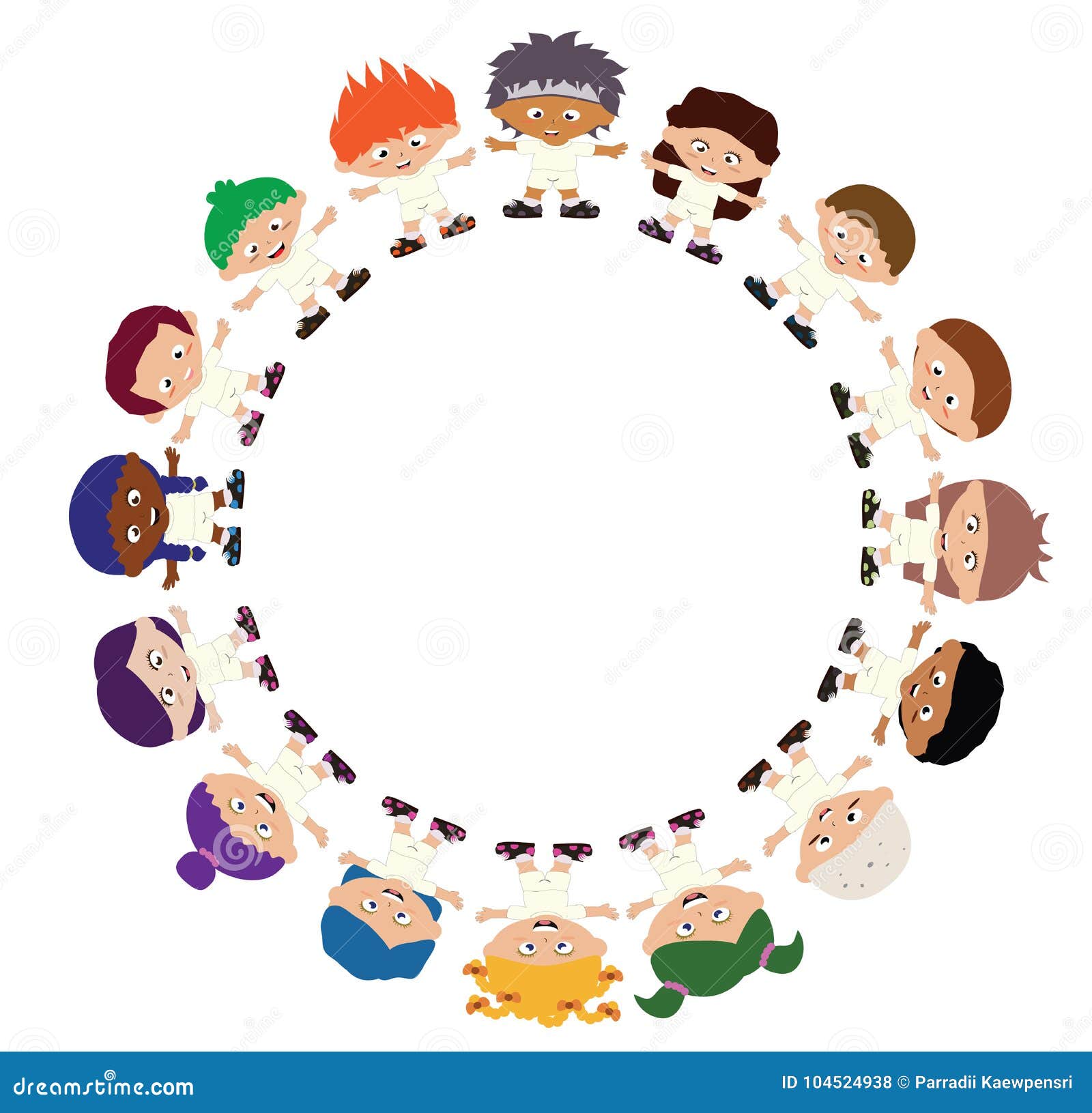 Kinder, Die Im Kreis Stehen Vektor Abbildung