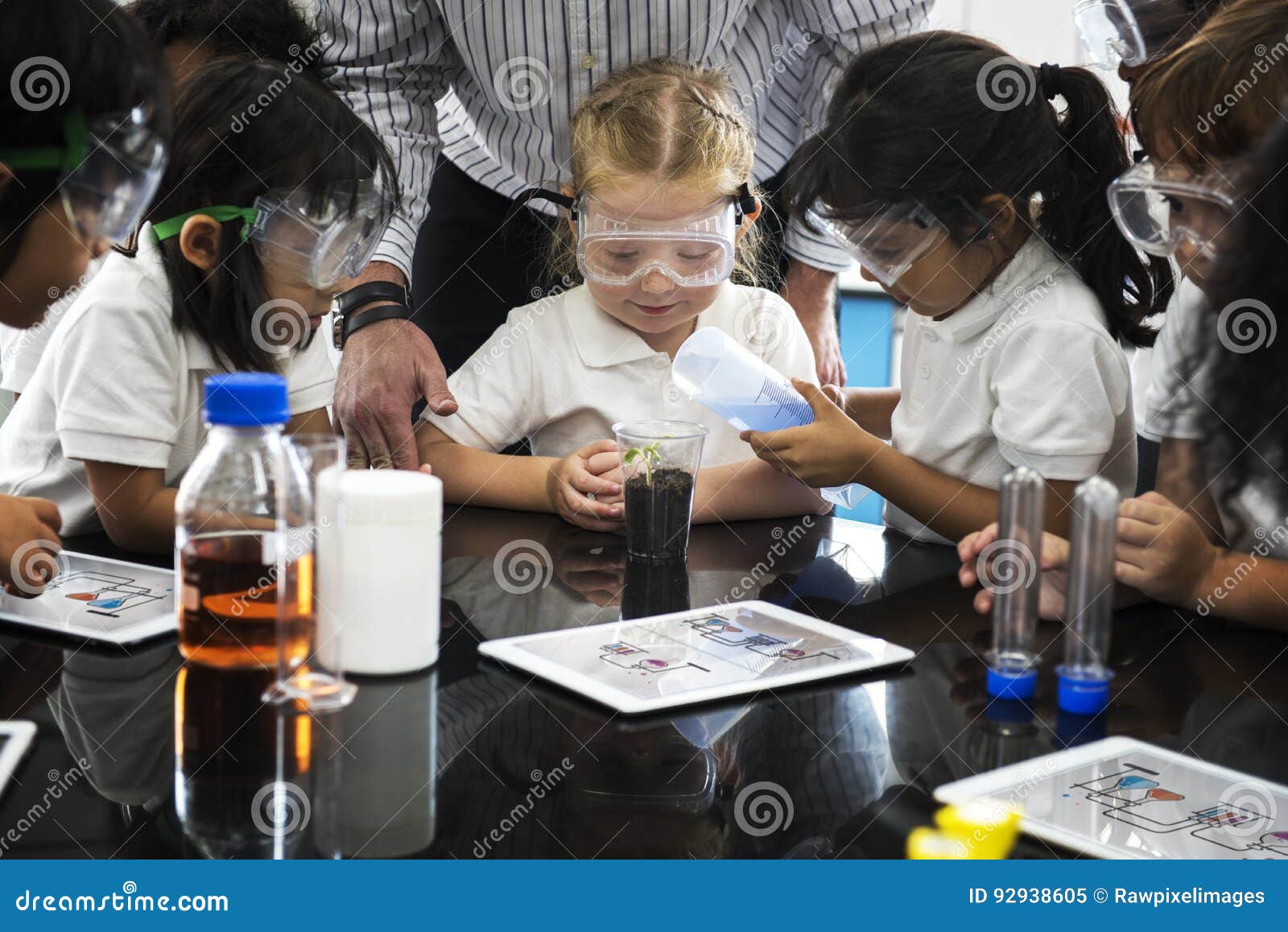 kindergarten students learning planting experiment