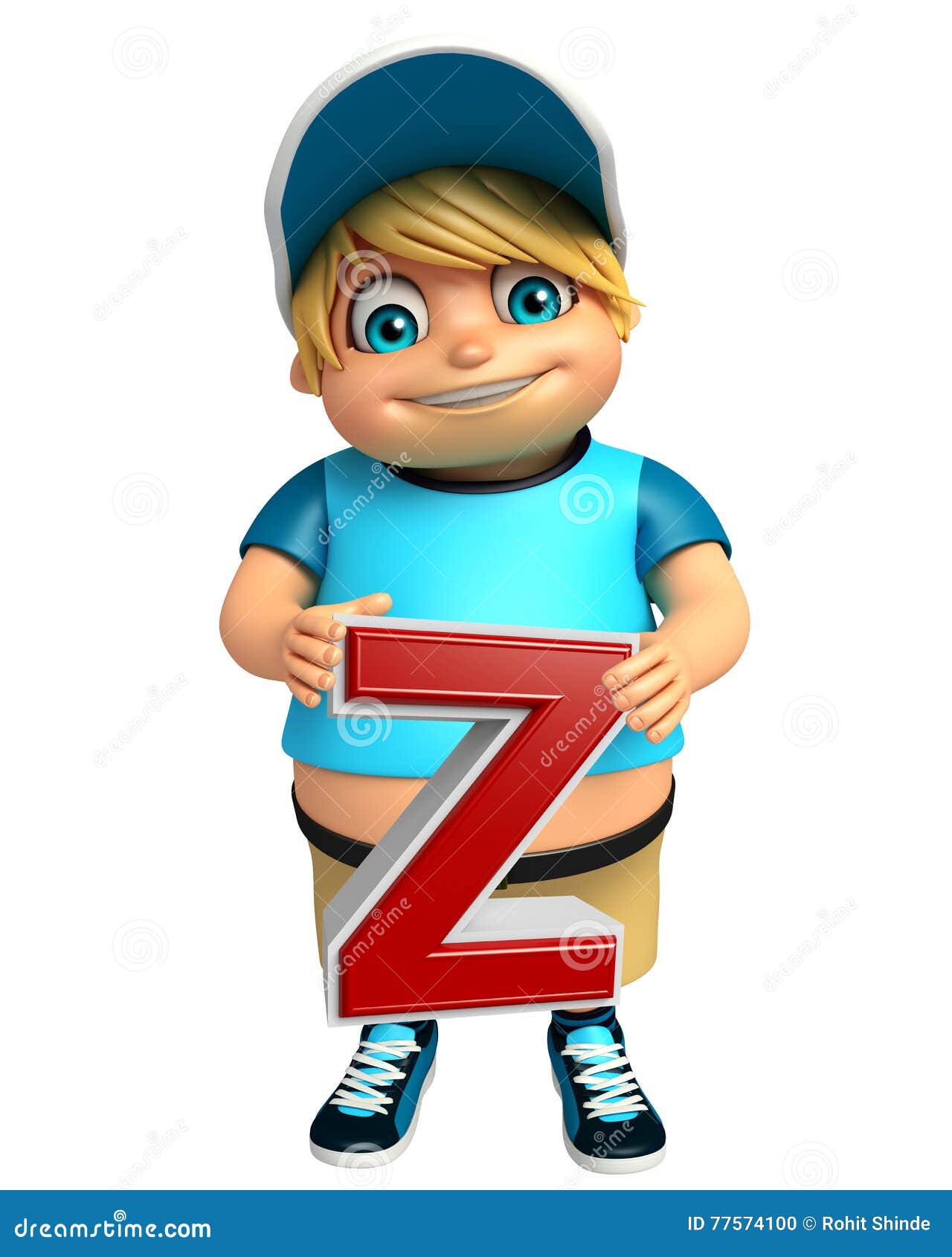Kinderjunge Mit Z alphabate Stock Abbildung Illustration von