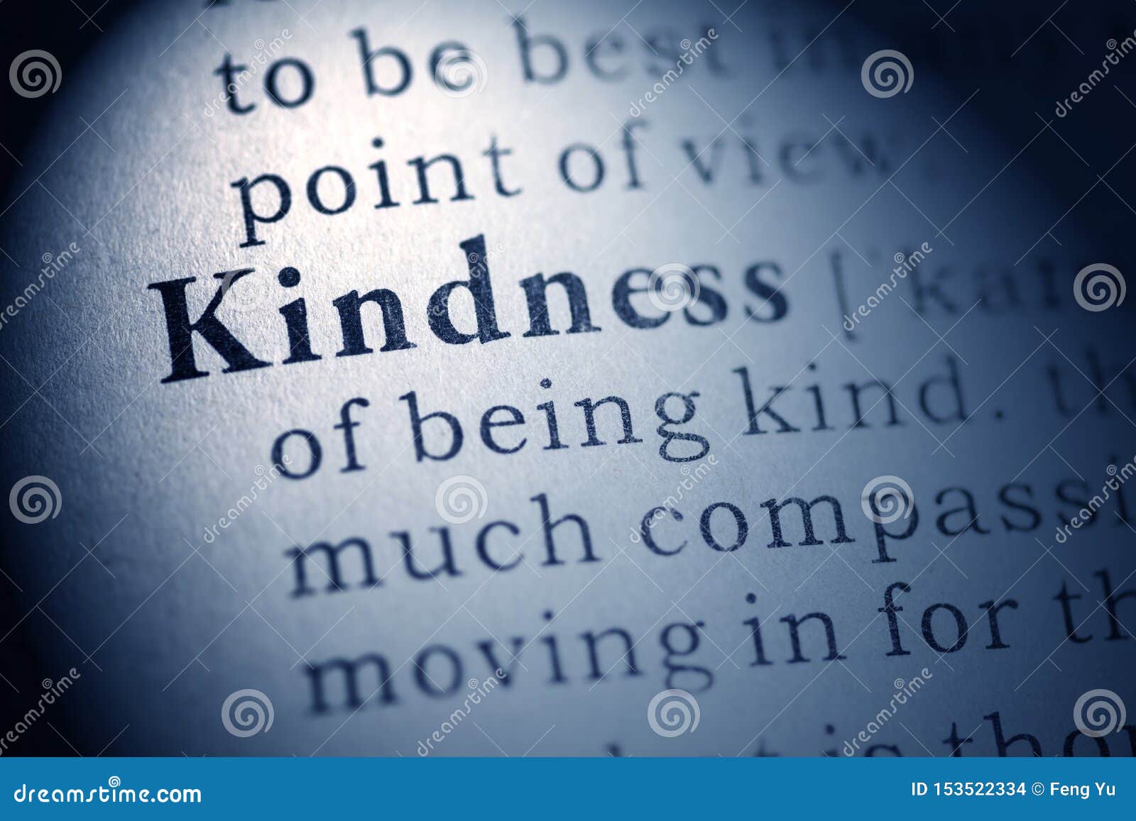 Definition of kindness stock photo. Image of word, blue 153522334