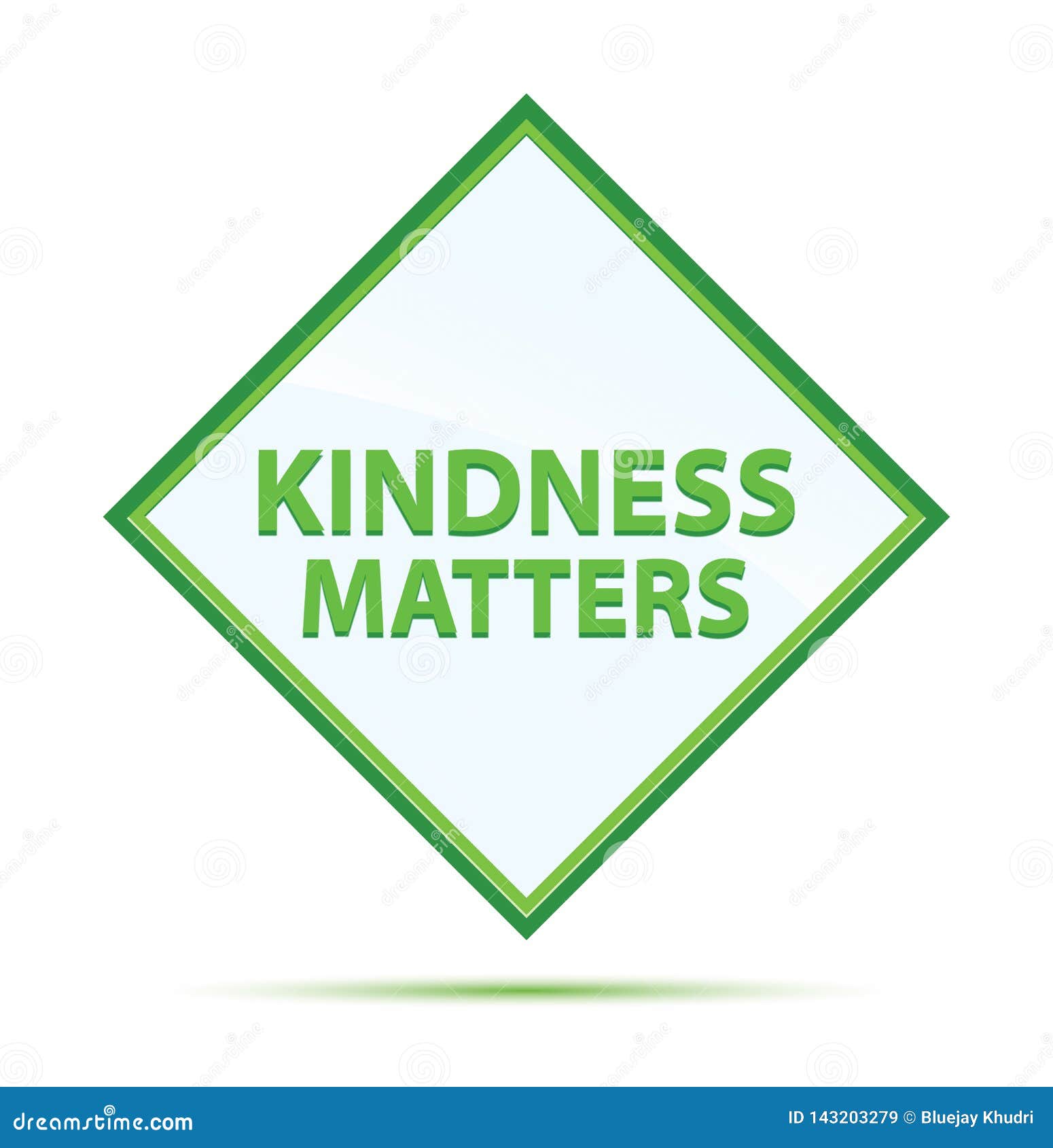 kindness matters modern abstract green diamond button