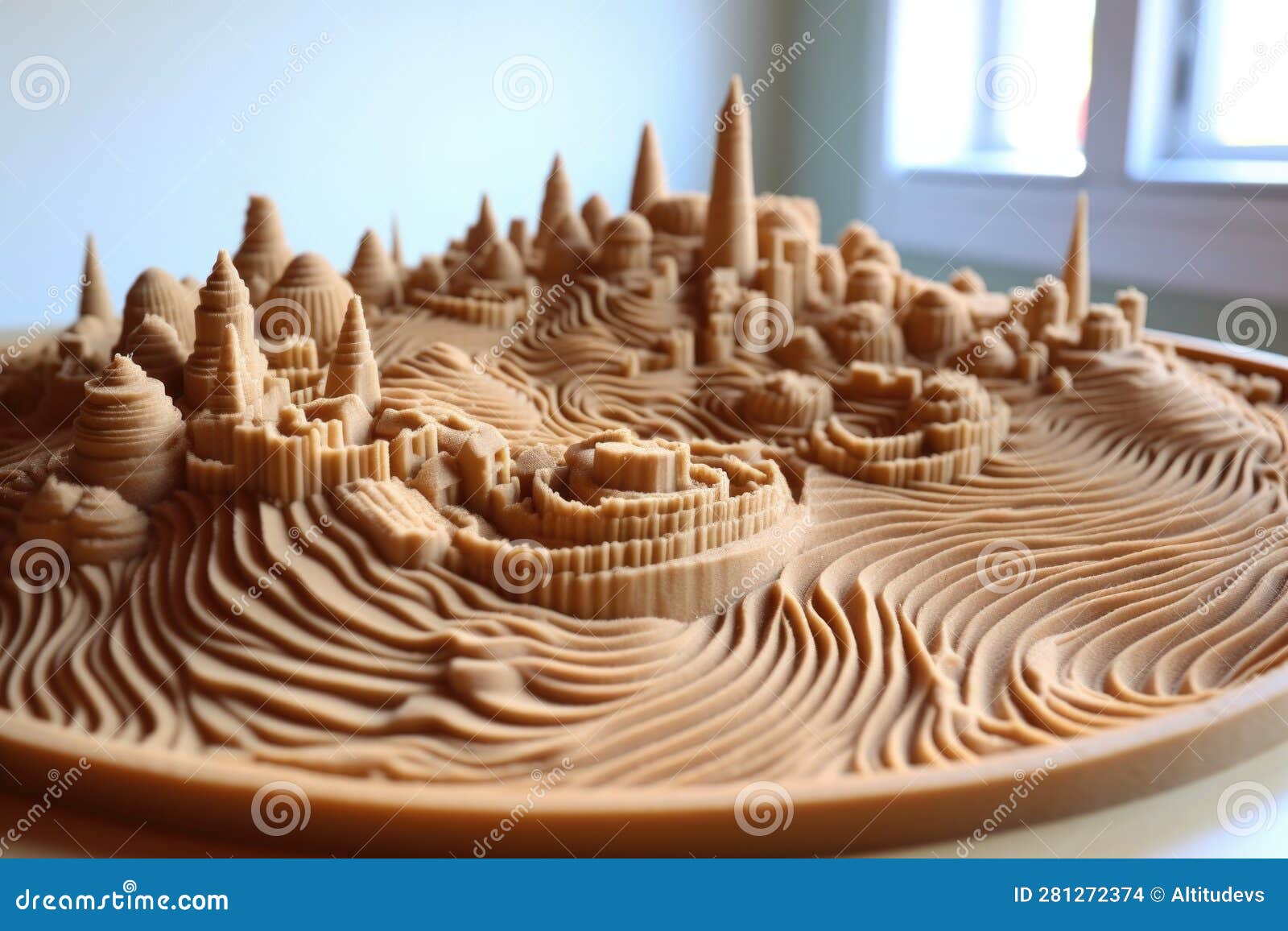 Sand Art Creating Shifting Patterns Stock Illustration