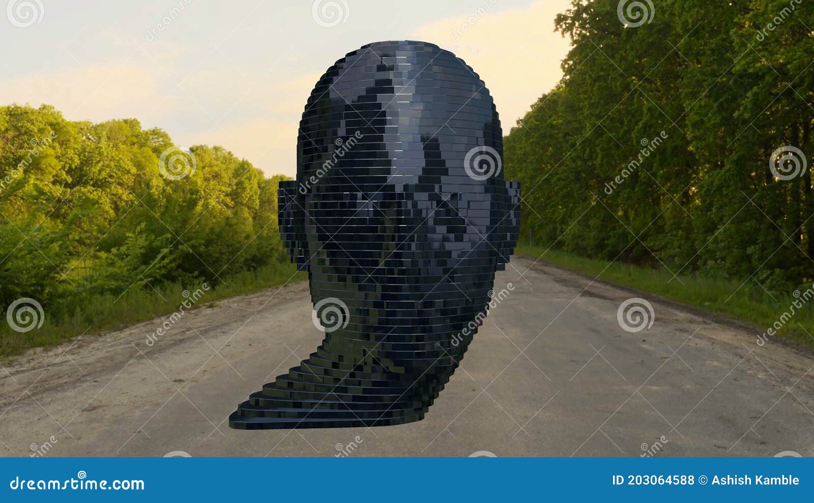 kinetic sculpture with rotating head ,statue of kafka, franz of prague, abstract background, realistic 3d face, 4k high quality,