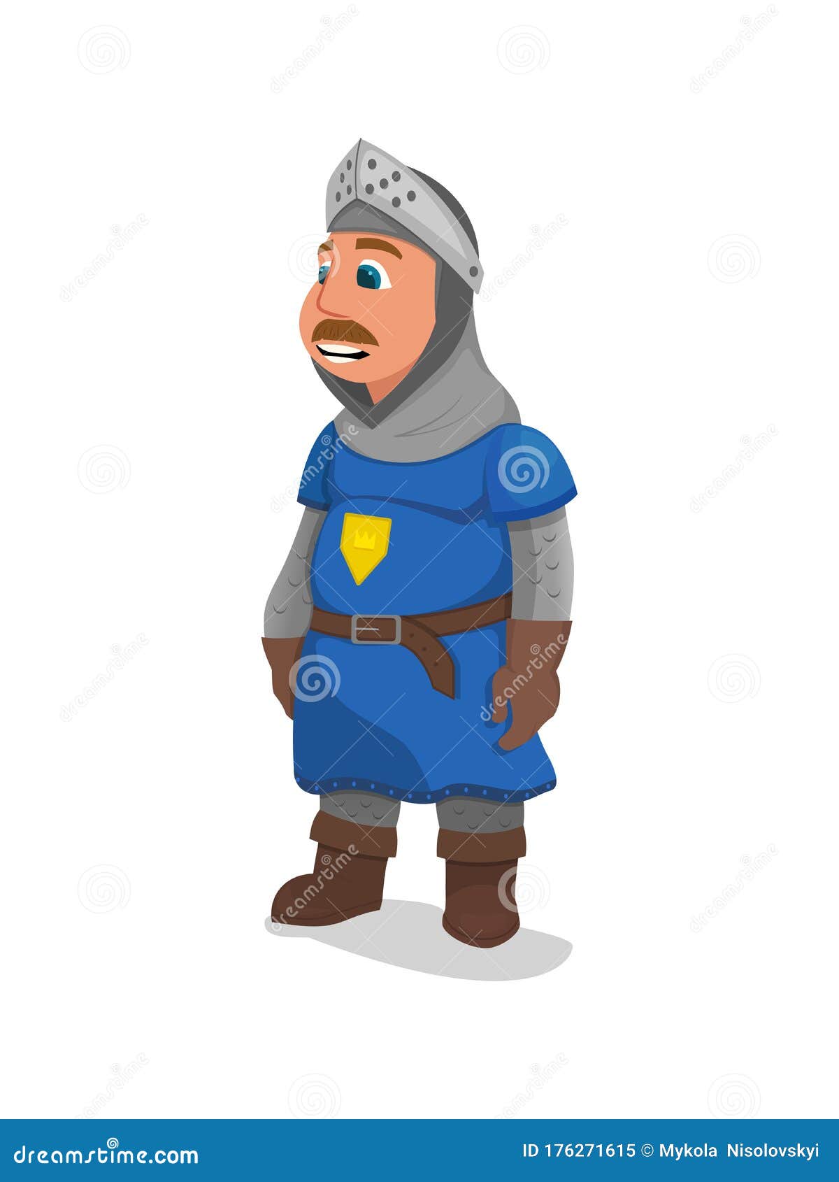 King Arthur in Knight Armor, Crown Emblem on Chest Stock Vector -  Illustration of cartoon, fairytale: 176271615