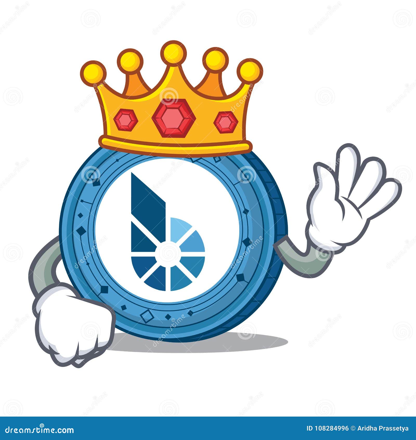 King BitShares Coin Mascot Cartoon Stock Vector ...