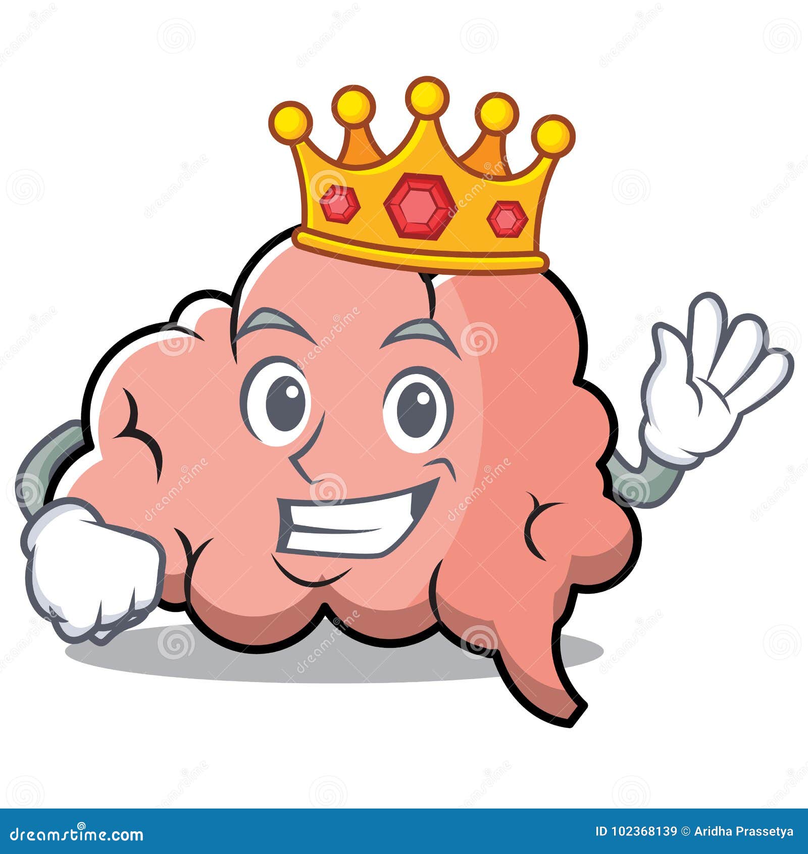 King Brain Character Cartoon Mascot Stock Vector ...
