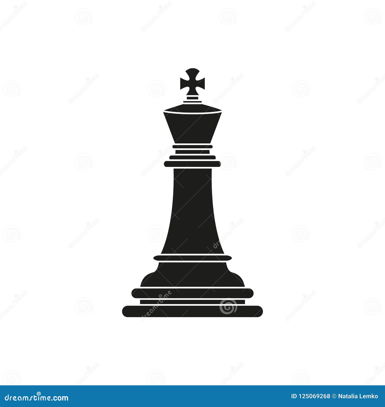 King of Chess Icon Black Toy Success Stock Vector - Illustration of ...
