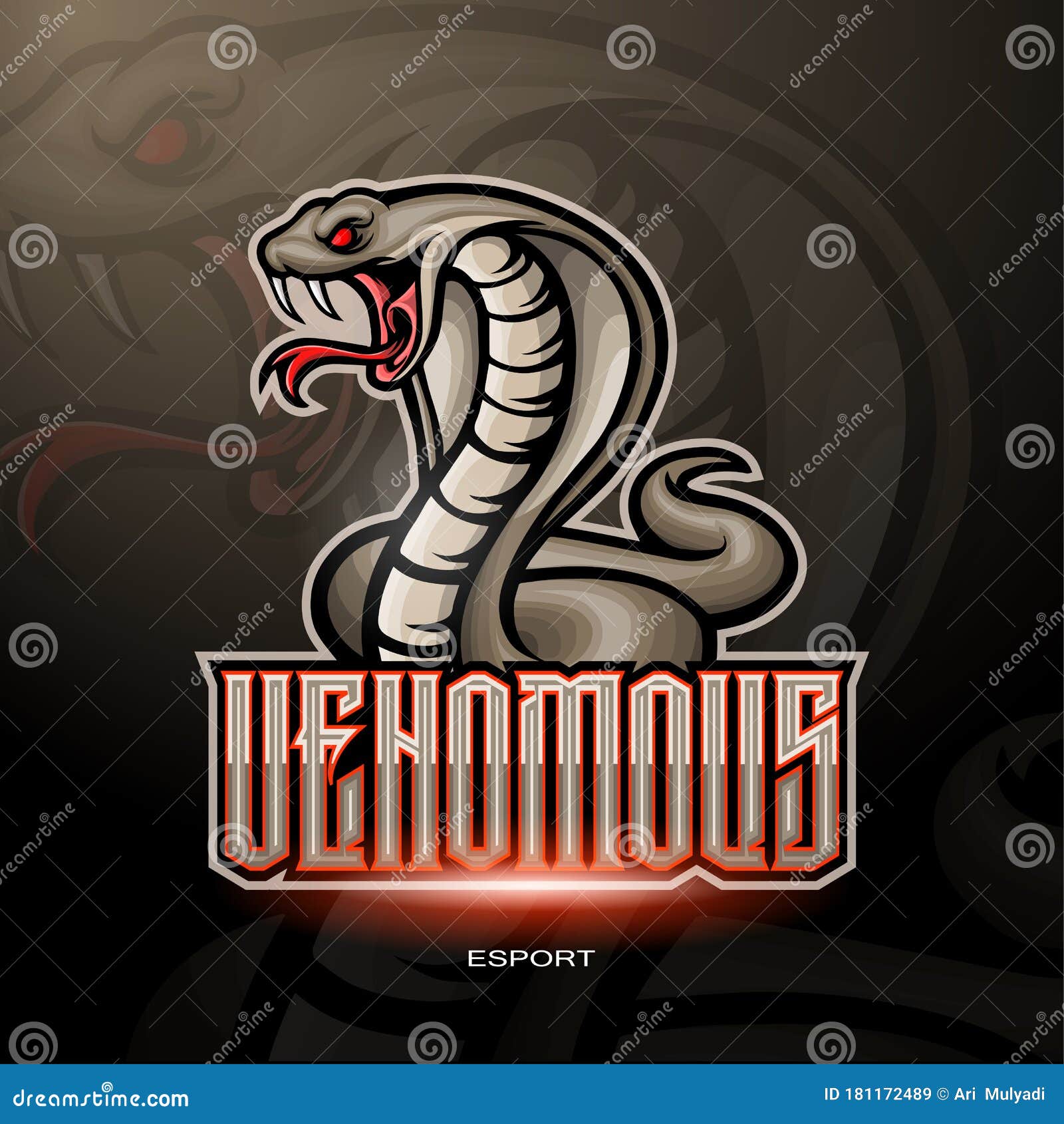 Personagem mascote da cobra cobra para design de logotipo de jogos e esport