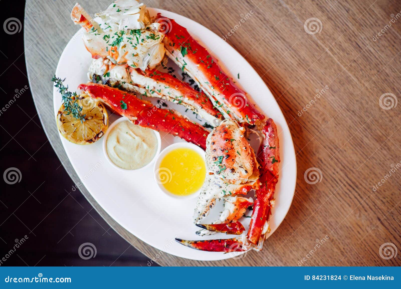 King Crab Cluster with Sauces Stock Photo Image of cook, crustacean