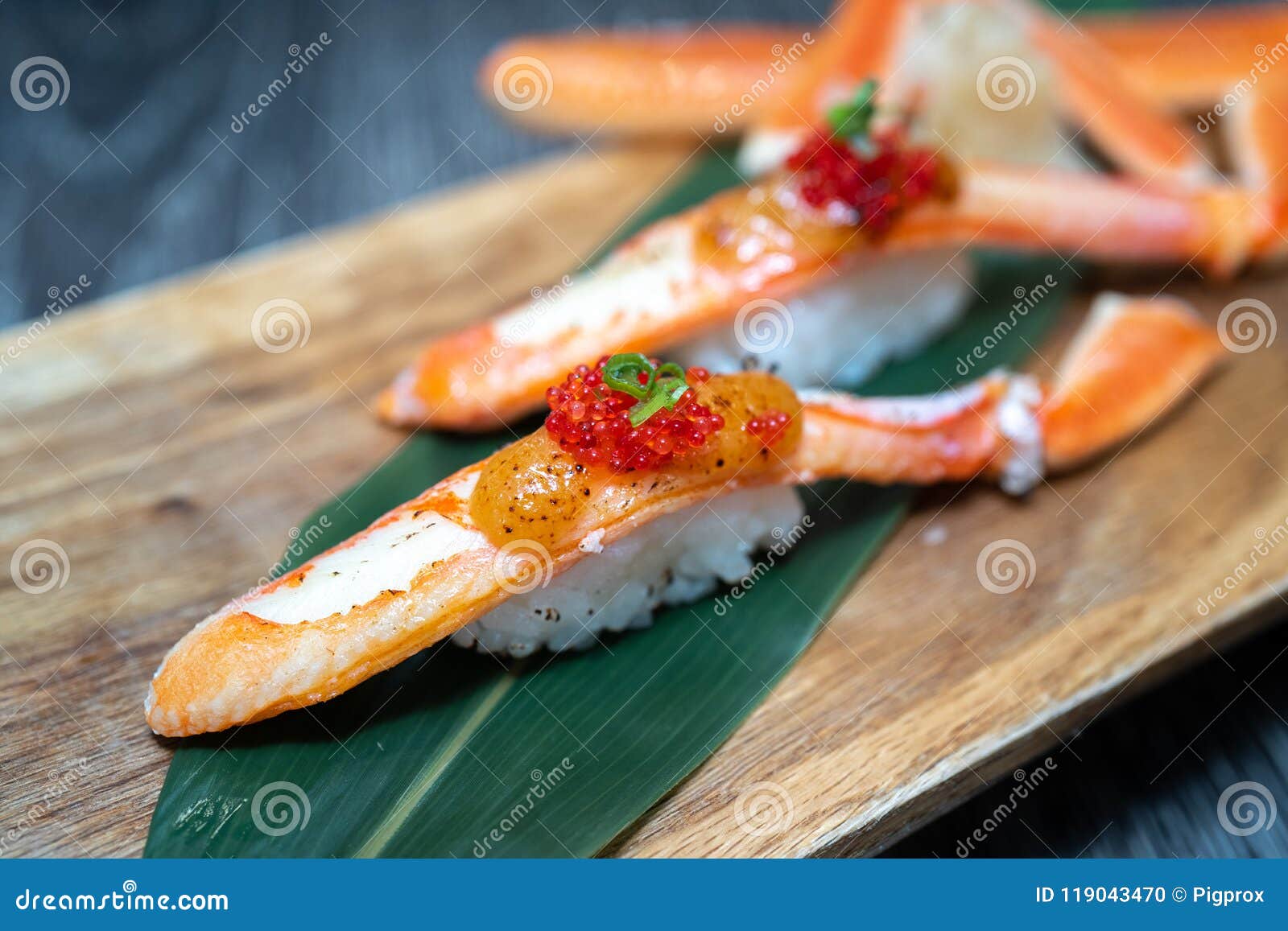 King Crab Sushi on Plate from Japan. Stock Photo Image of restaurant