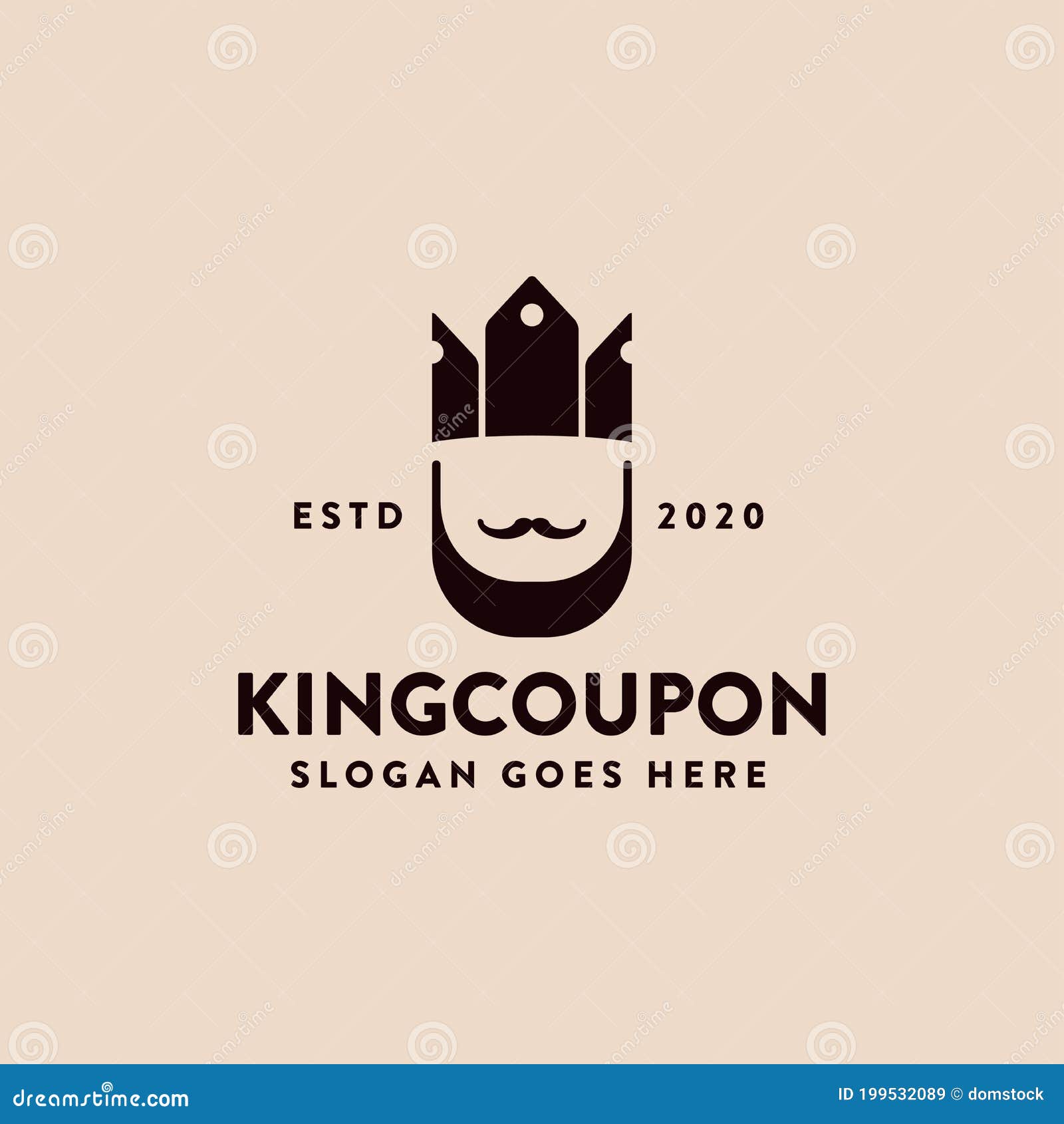 King Crown Coupon Logo Icon Vector Template Stock Vector Illustration
