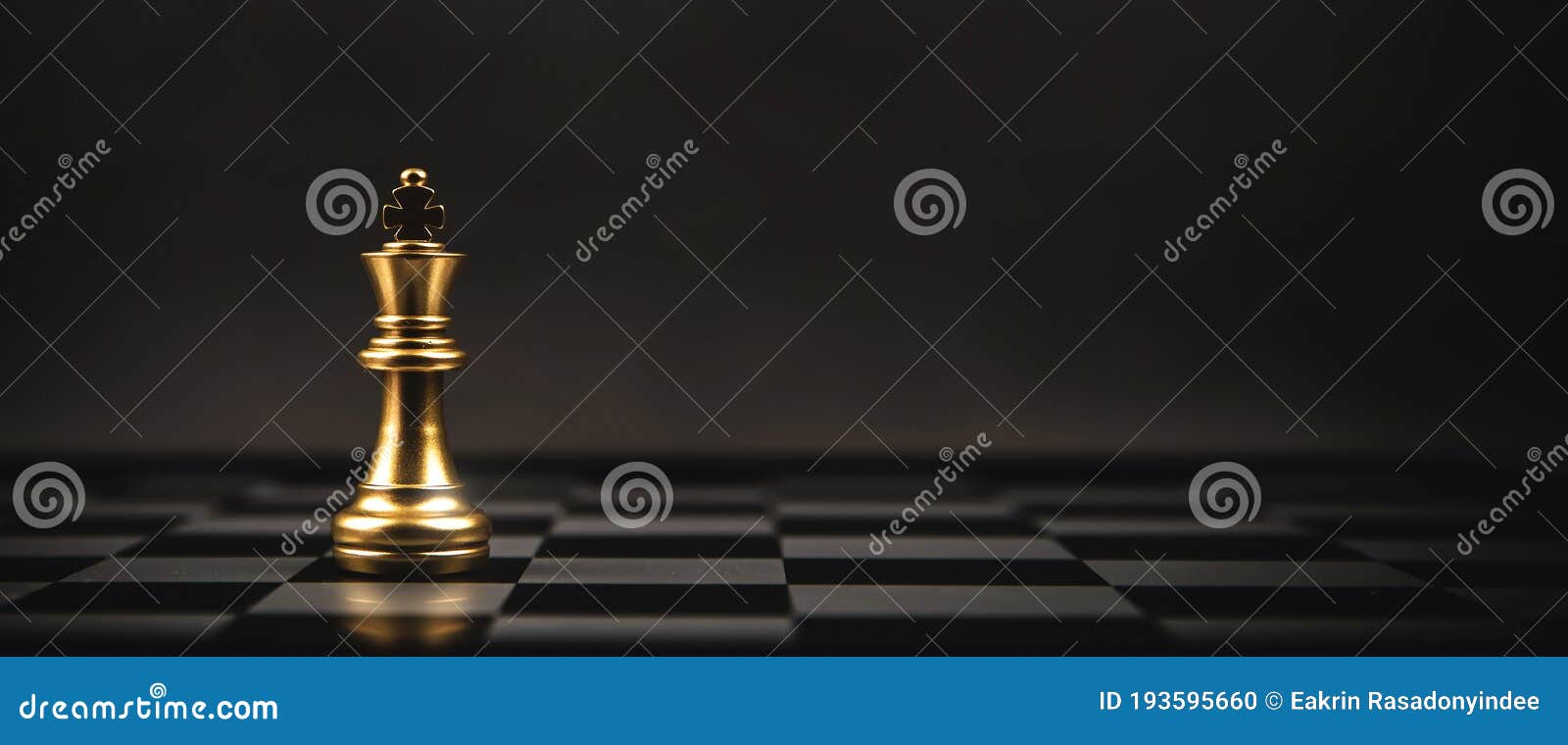 King chess standing on chess board. Business planning, strategy