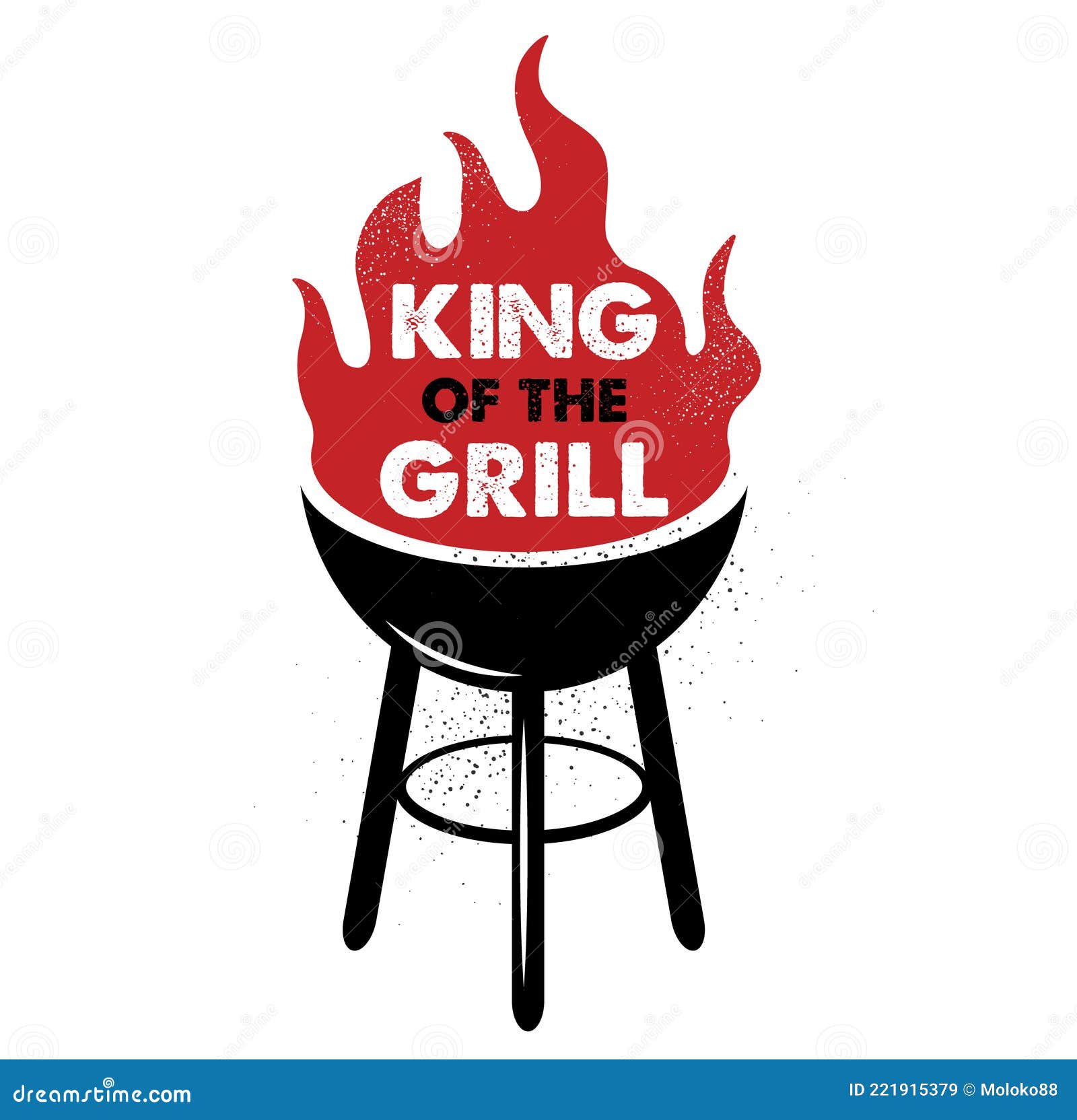 King Of The Grill With Crown And Flame Vector Illustration