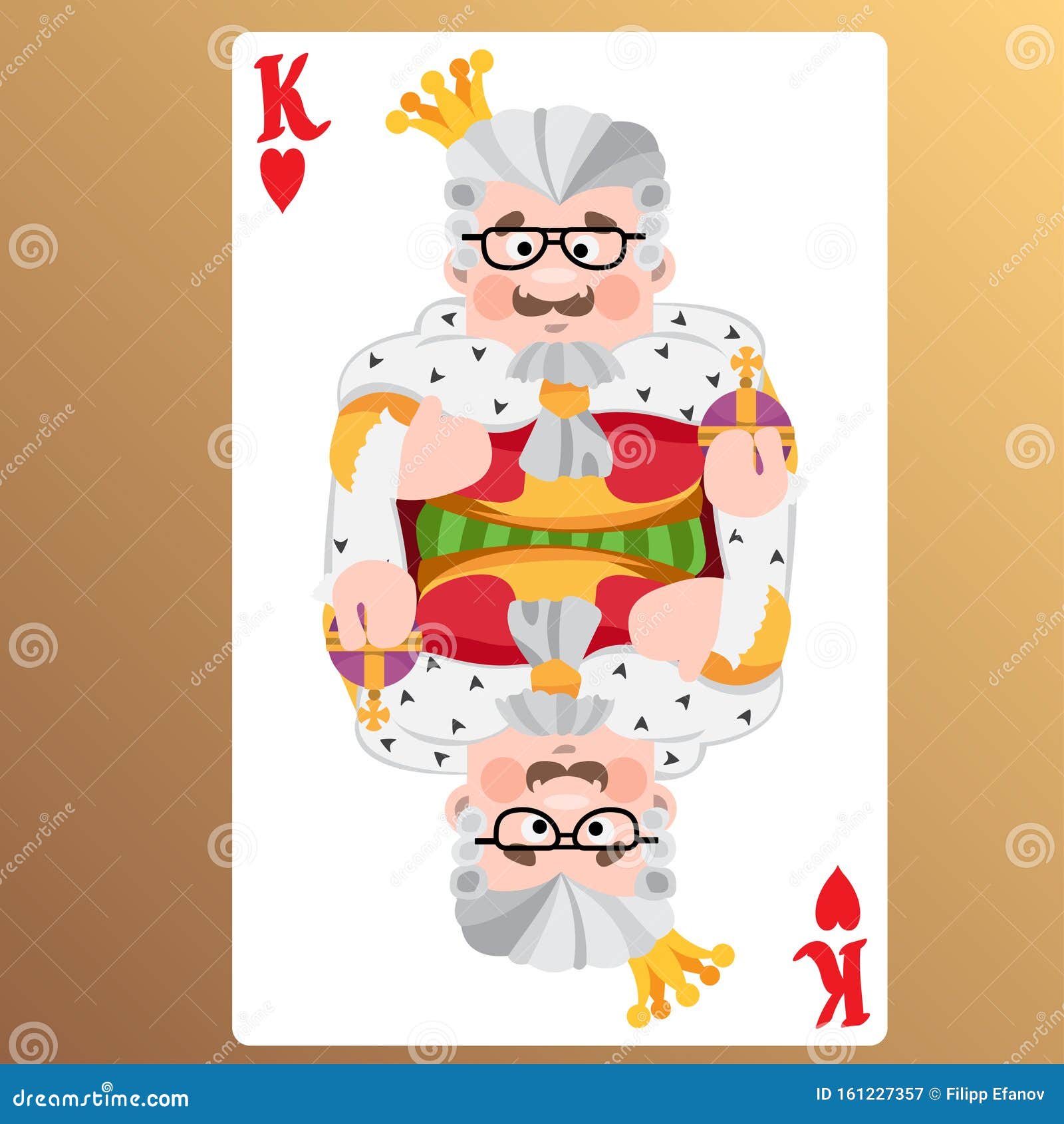 King of Heart. Playing Cards with Cartoon Cute Characters Stock  Illustration - Illustration of hearts, deck: 161227357