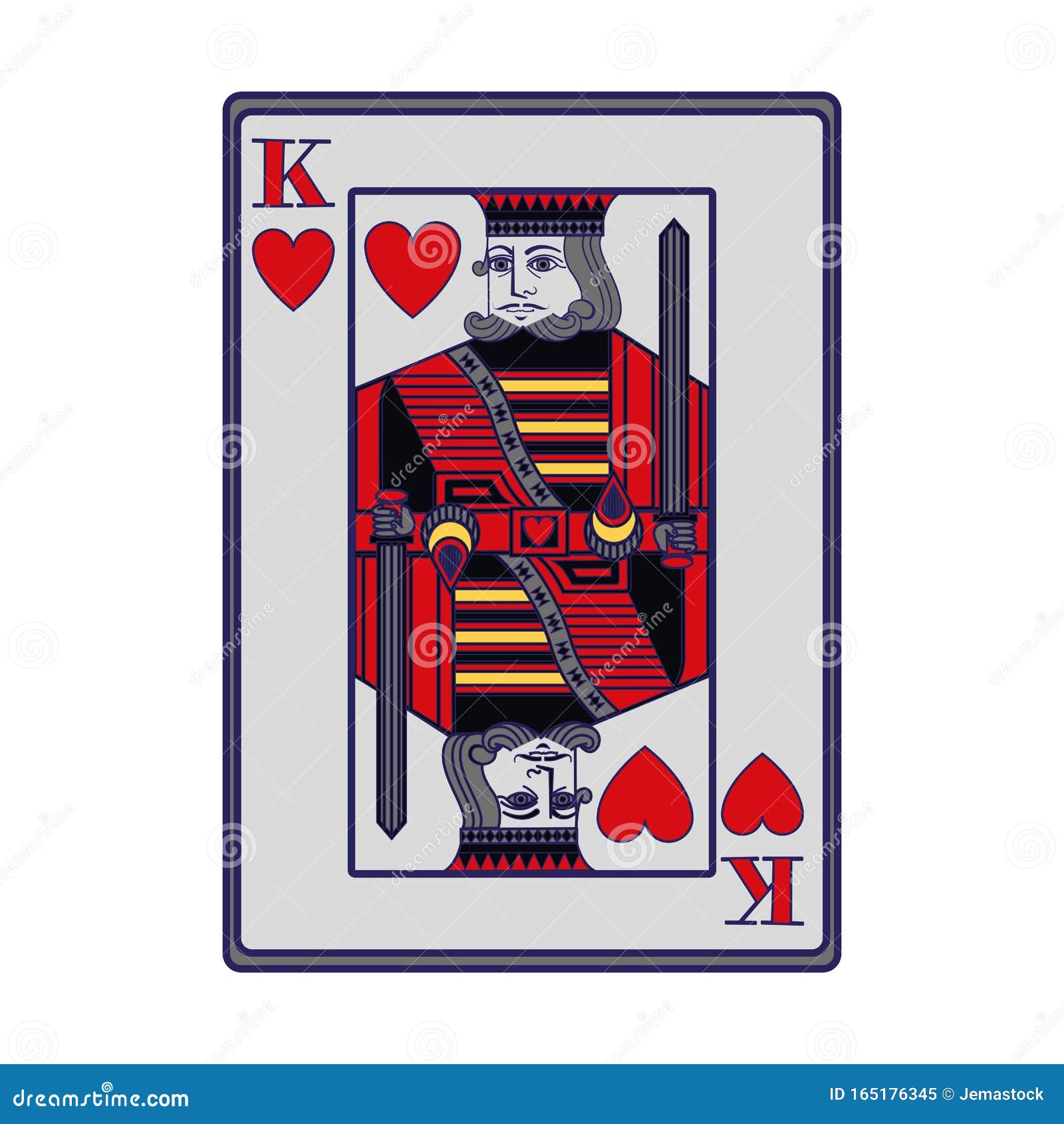 Jack King Queen Playing Card Flat Photos and Images