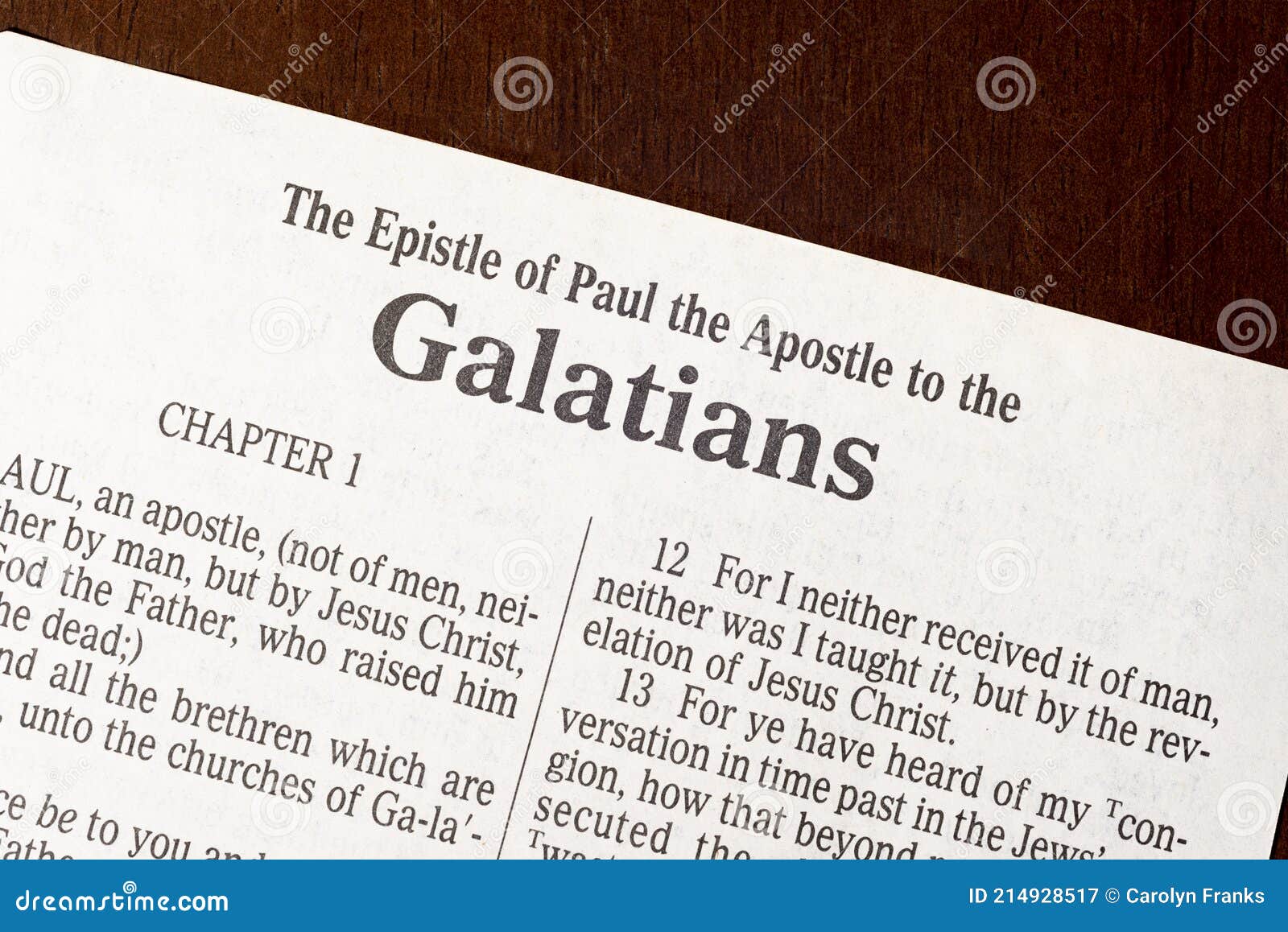 the book of galatians title page close-up