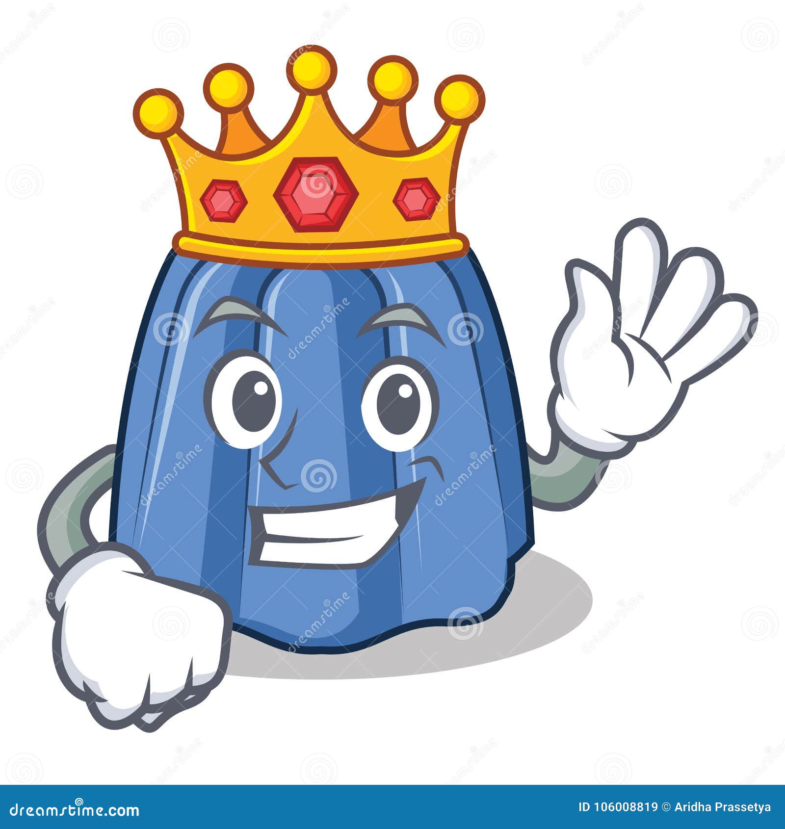 King Jelly Character Cartoon Style Stock Vector Illustration of food
