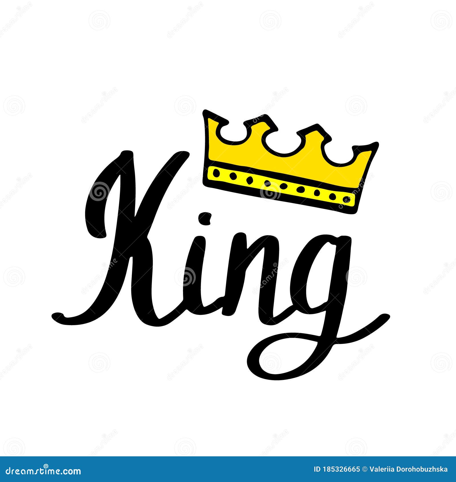 Queen, King, Royal, Princess. Luxury lettering set. Gold hand drawn retro  text. Calligraphy simple inscription for t-shirt prints, phone cases, cards  or posters. Vintage vector illustration Stock Vector Image & Art 