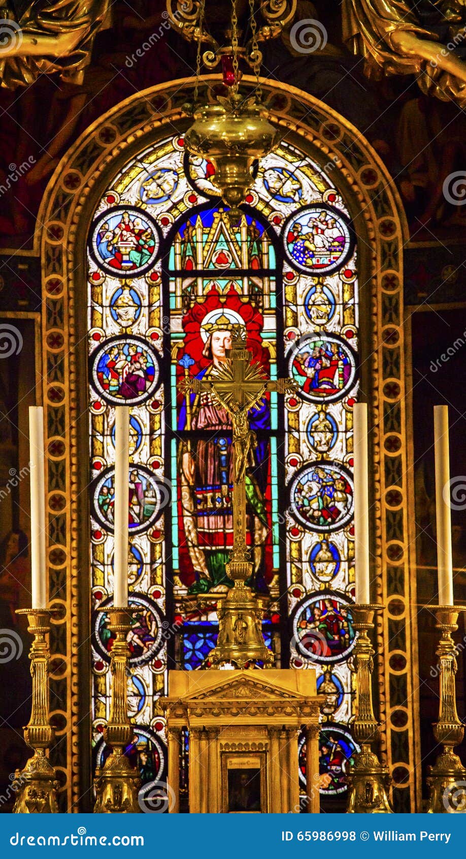 King Louis 9th Stained Glass Saint Louis En L&#39;ile Church Paris France Stock Photo - Image of ...
