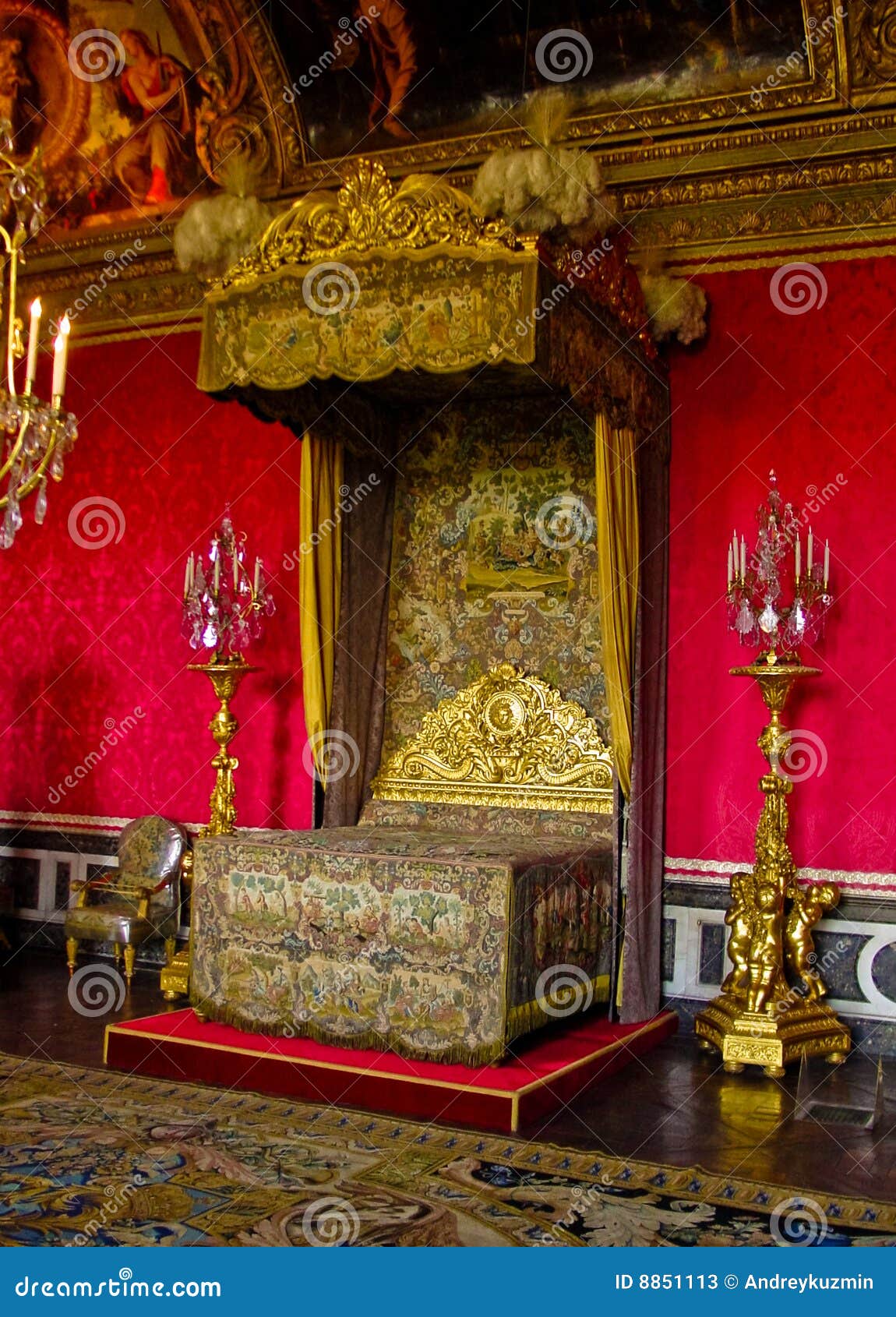 The King Louis XIV Bedchamber, Versailles, France Stock Image - Image of curtains, gold: 8851113