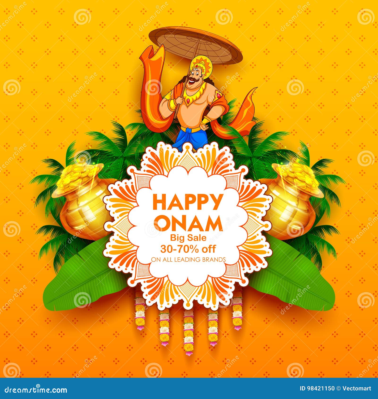 King Mahabali on Advertisement and Promotion Background for Happy Onam  Festival of South India Kerala Stock Vector - Illustration of india,  decoration: 98421150