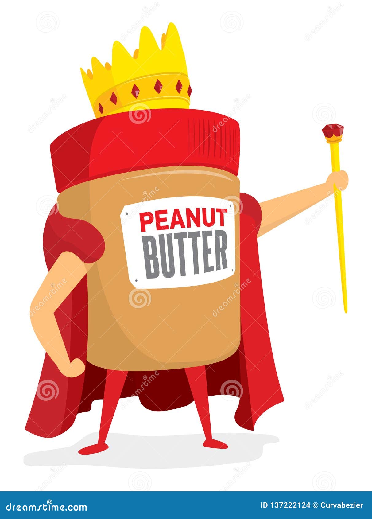 King of peanut butter stock vector. Illustration of cartoon - 137222124