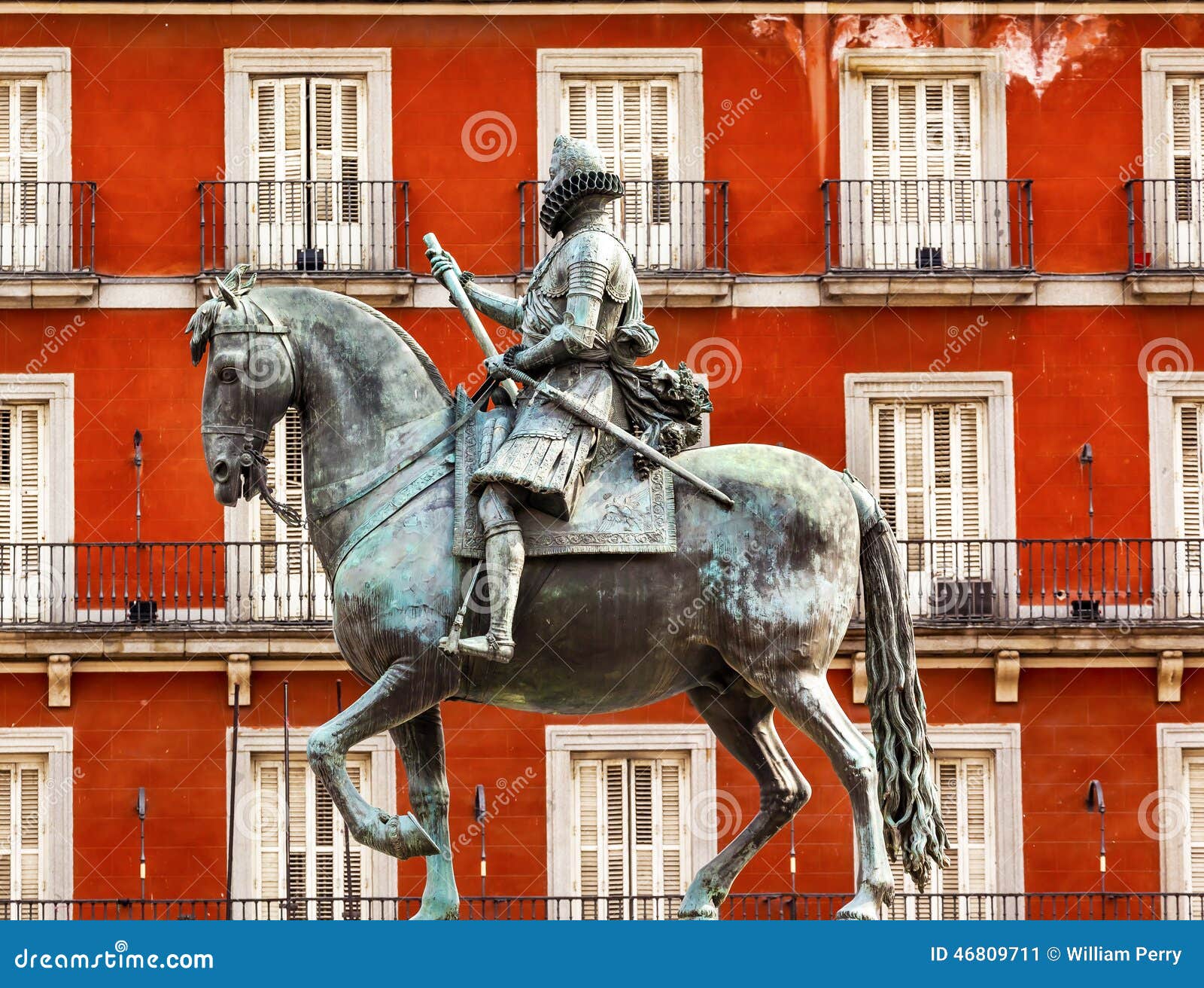 king philip iii equestrian statue plaza mayor madrid spain
