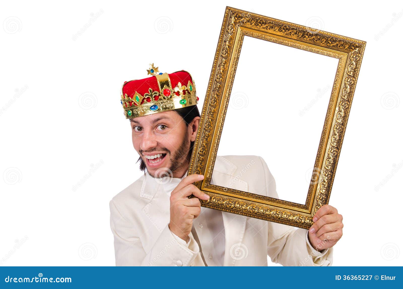King with picture frame stock image. Image of monarchy 36365227