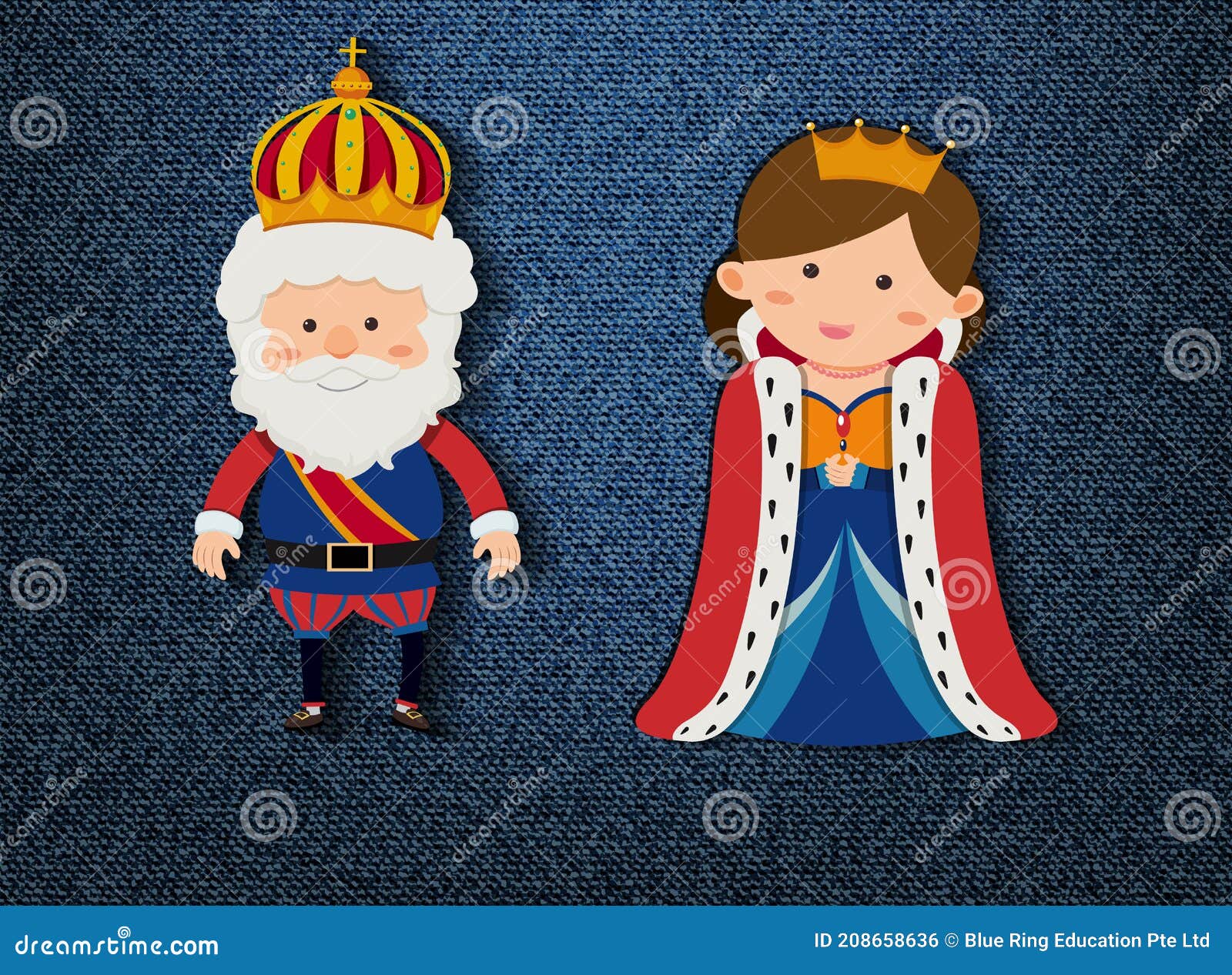 King and Queen Cartoon Character on Blue Background Stock Vector - Illustration of colour, female: 208658636 King and Queen Cartoon Character on Blue Background Stock Vector - Illustration of colour, female: 208658636