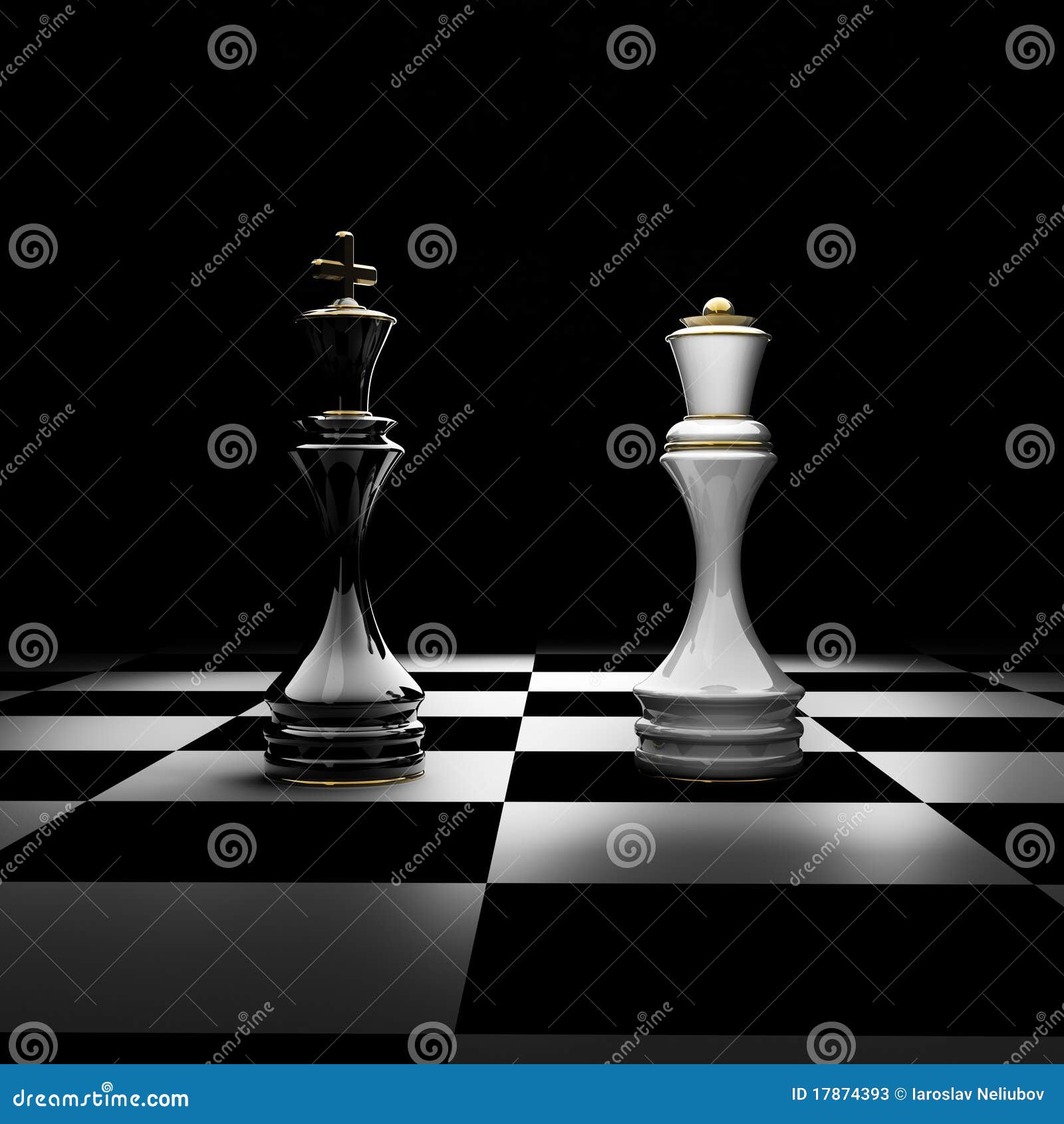 Wallpaper chess king and queen figures with crowns isolated on