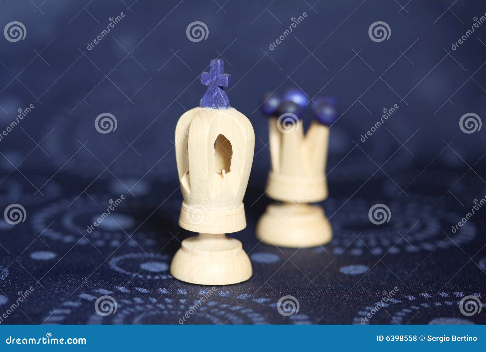 King And Queen Chess Pieces Stock Photo Image Of Blue