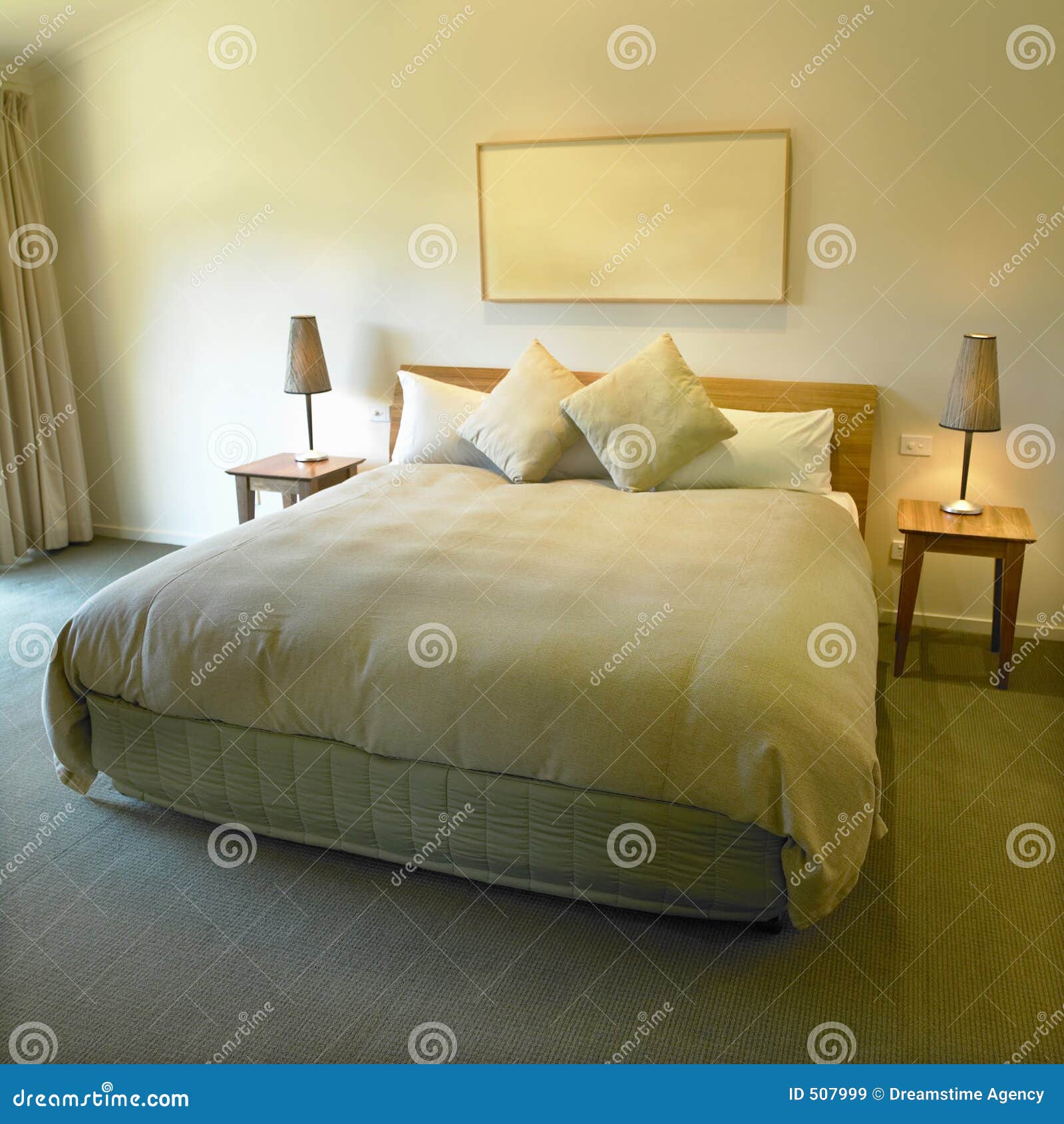 King Size Bed stock image. Image of light, house, modern 