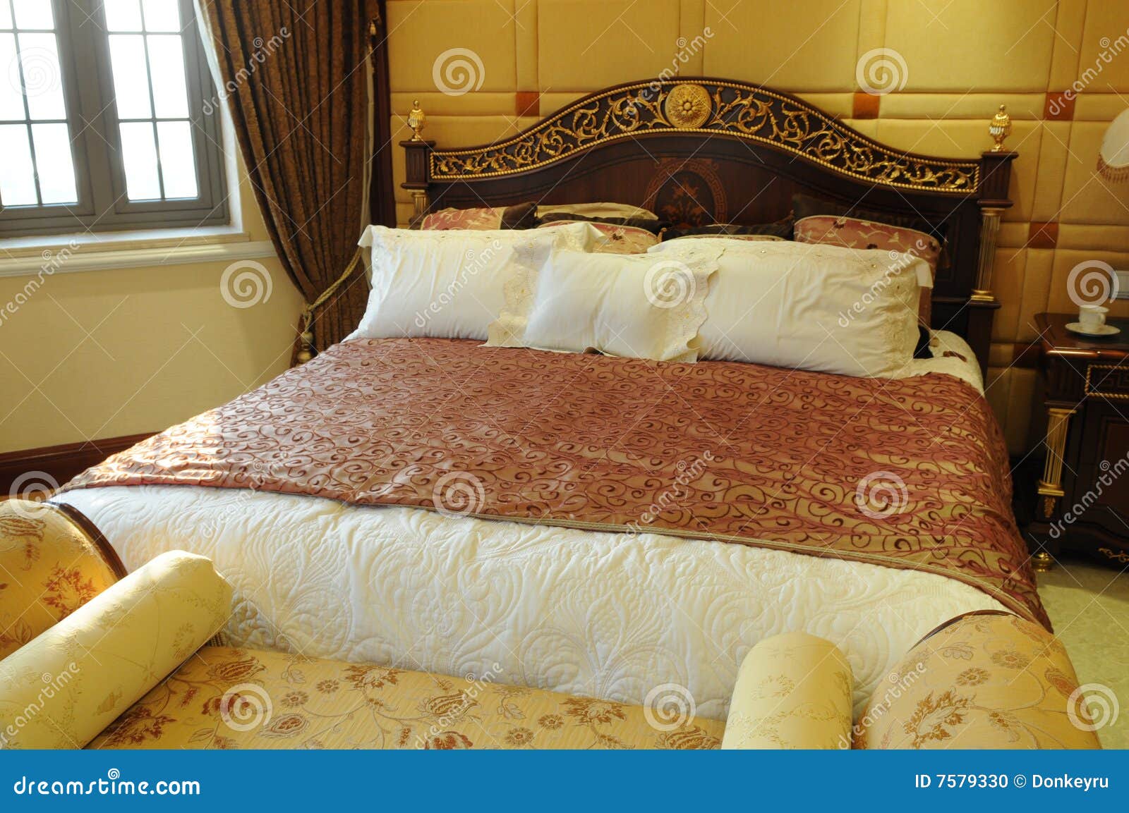 The King size bed stock photo. Image of cozy, counterpane 7579330
