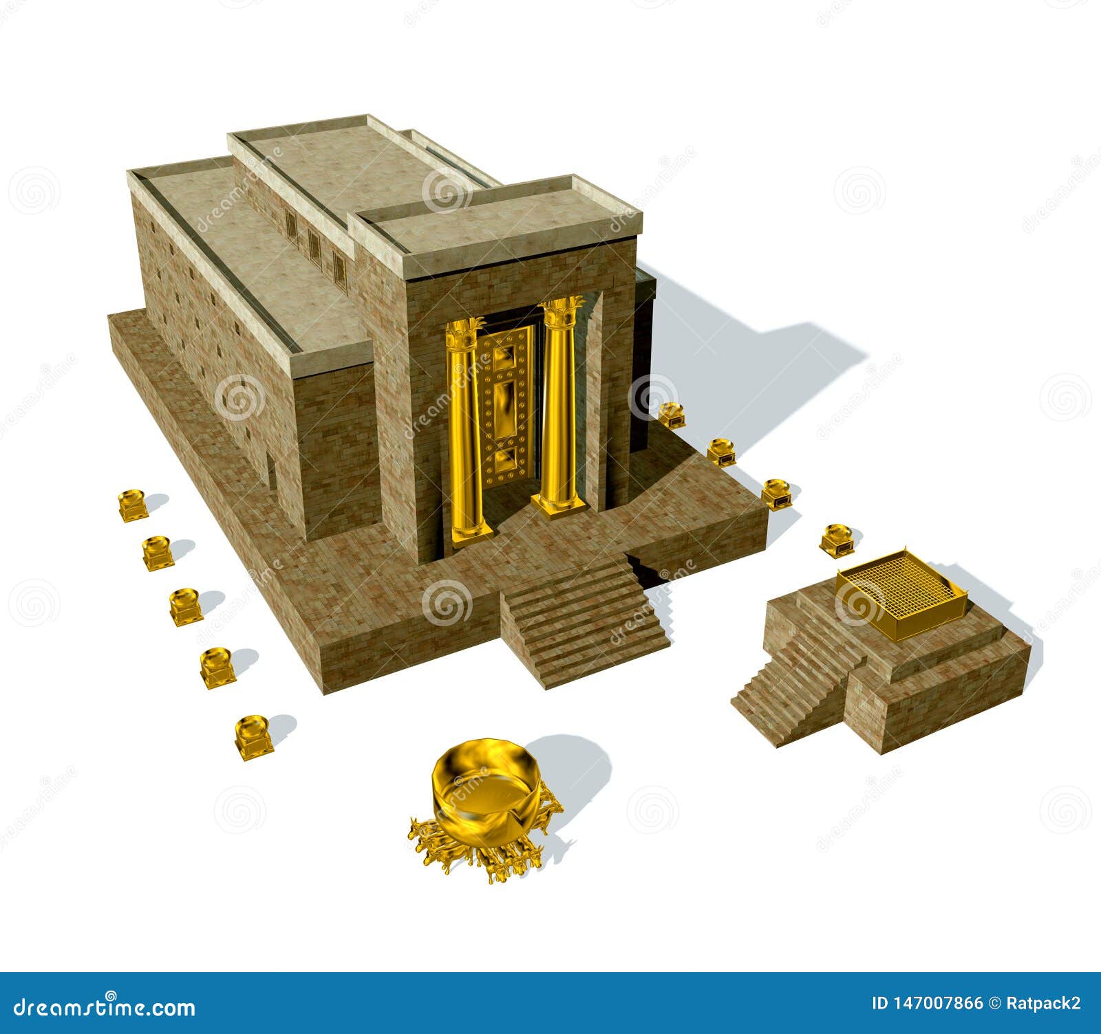 king solomon temple  on white background
