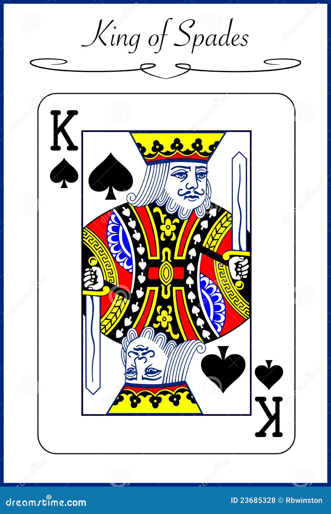 King Of Spades Playing Card Vector Illustration