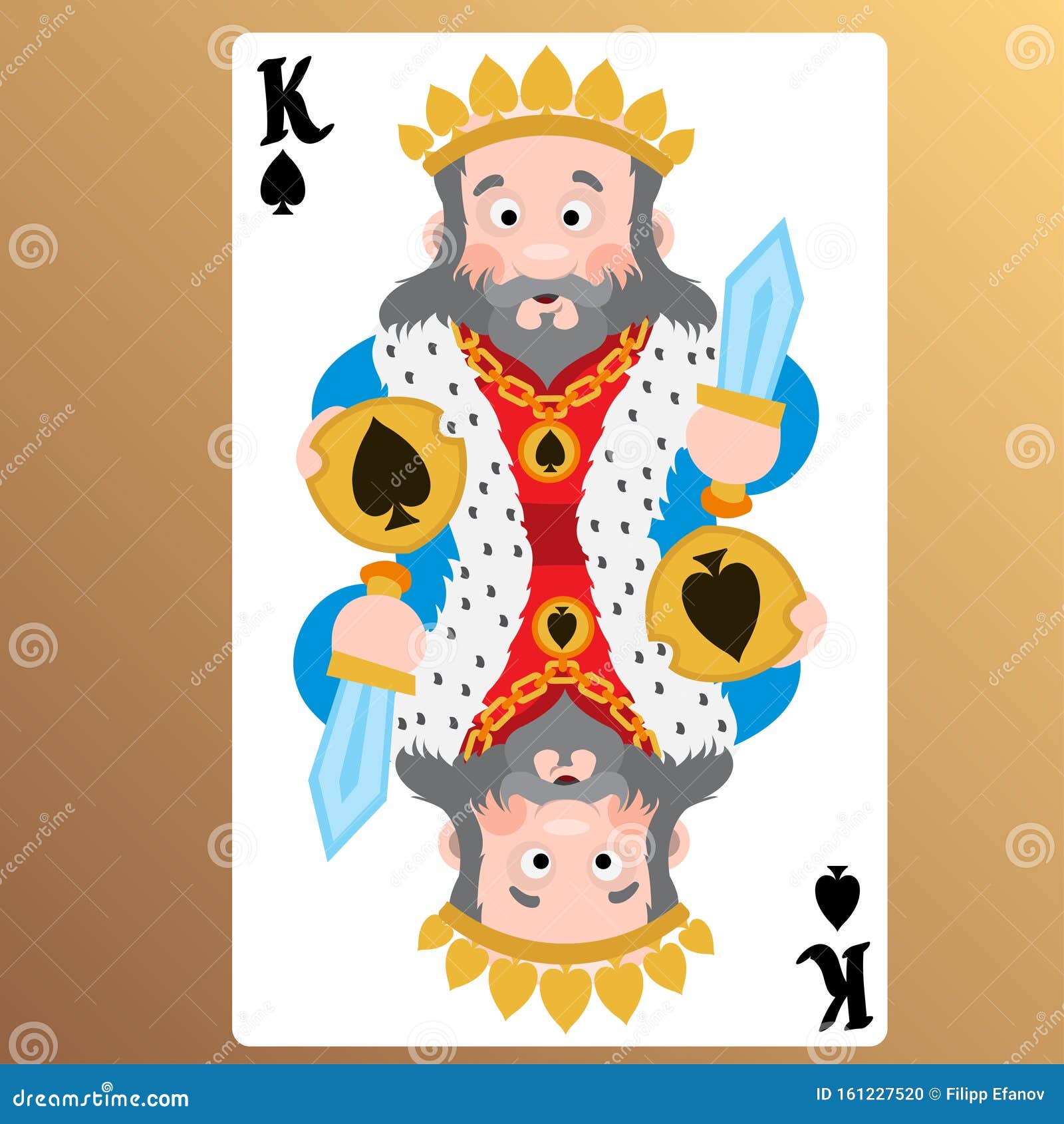 King of Spades. Playing Cards with Cartoon Cute Characters Stock  Illustration - Illustration of bridge, baccarat: 161227520