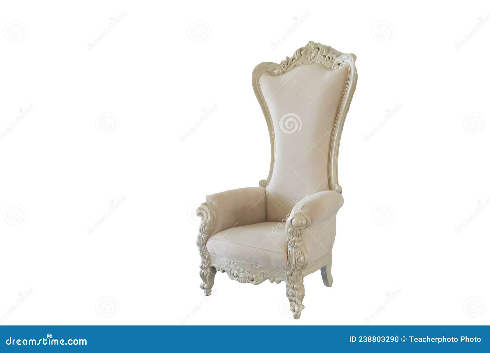 King Throne Chair Isolated on a White Background Stock Photo - Image of ...