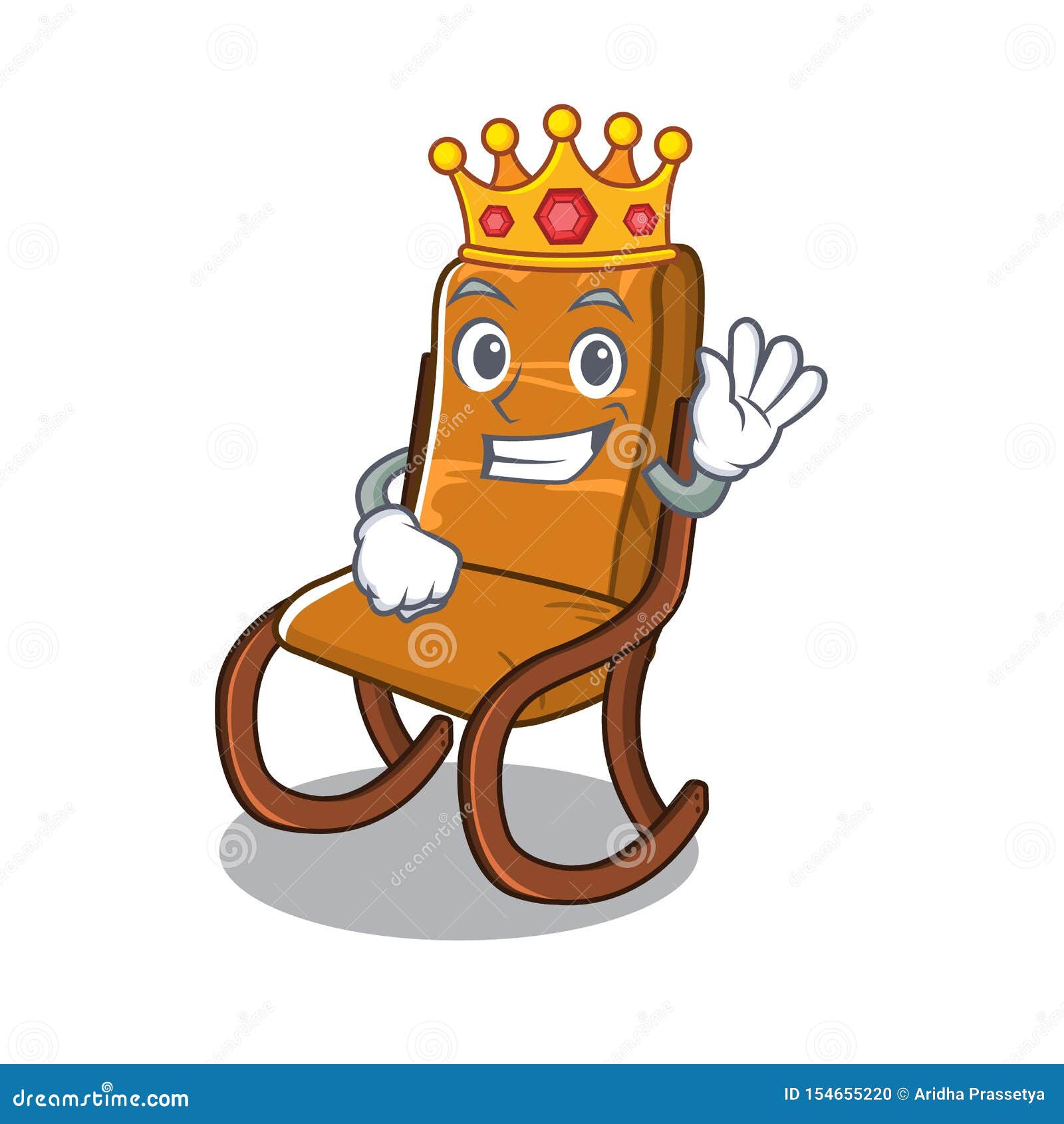 King Toy Rocking Chair Above Cartoon Table Stock Vector - Illustration of  leisure, mascot: 154655220